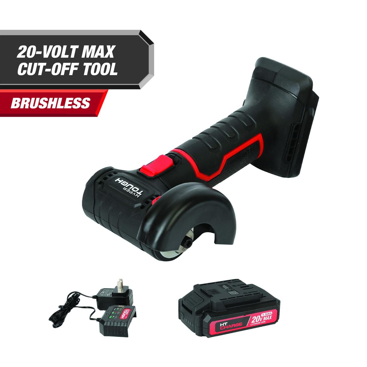 Hyper Tough 20V Max Brushless Cordless Cut-Off Tool with 3-inch Disc (1.5Ah Battery and Charger Included) 9h28z