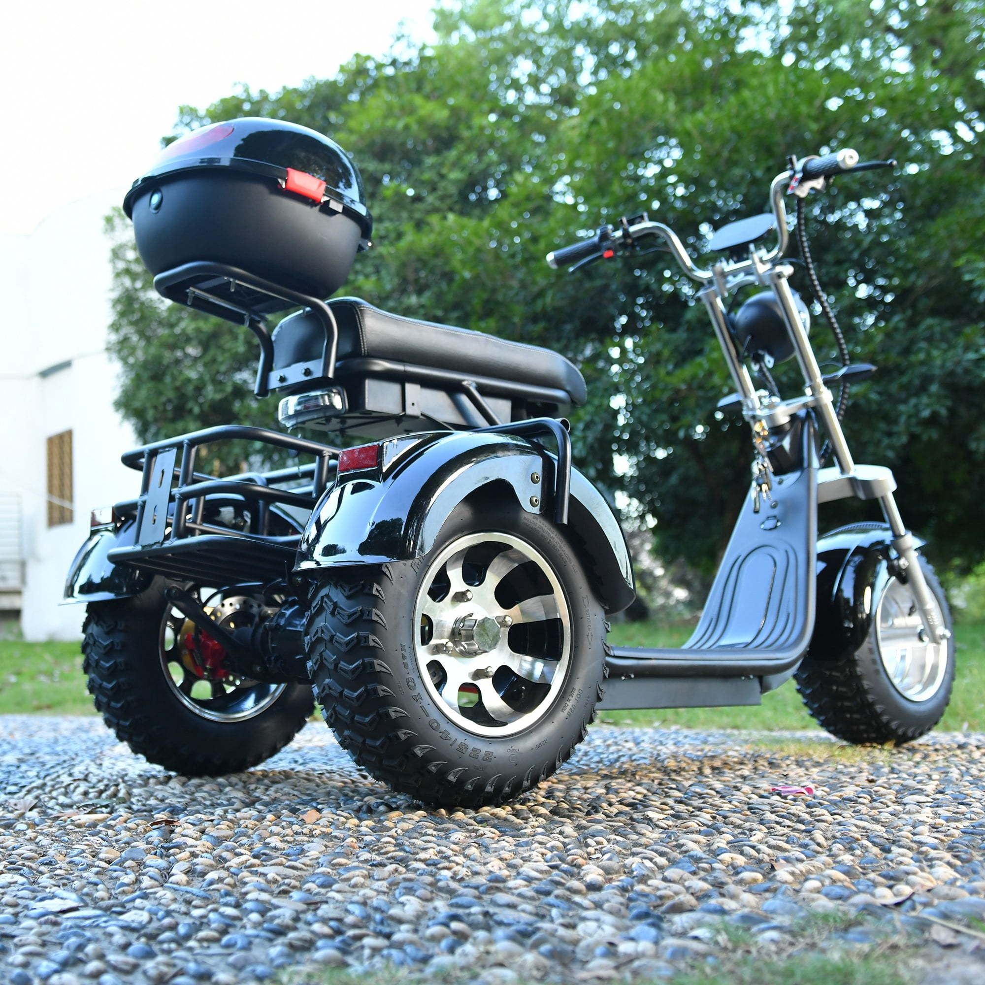 Ehoodax Electric Tricycle for Adults, 3000W Motor, Fat Tire Scooter, Heavy-Duty Commuter (Black, 550 lb Capacity) 7l0sl
