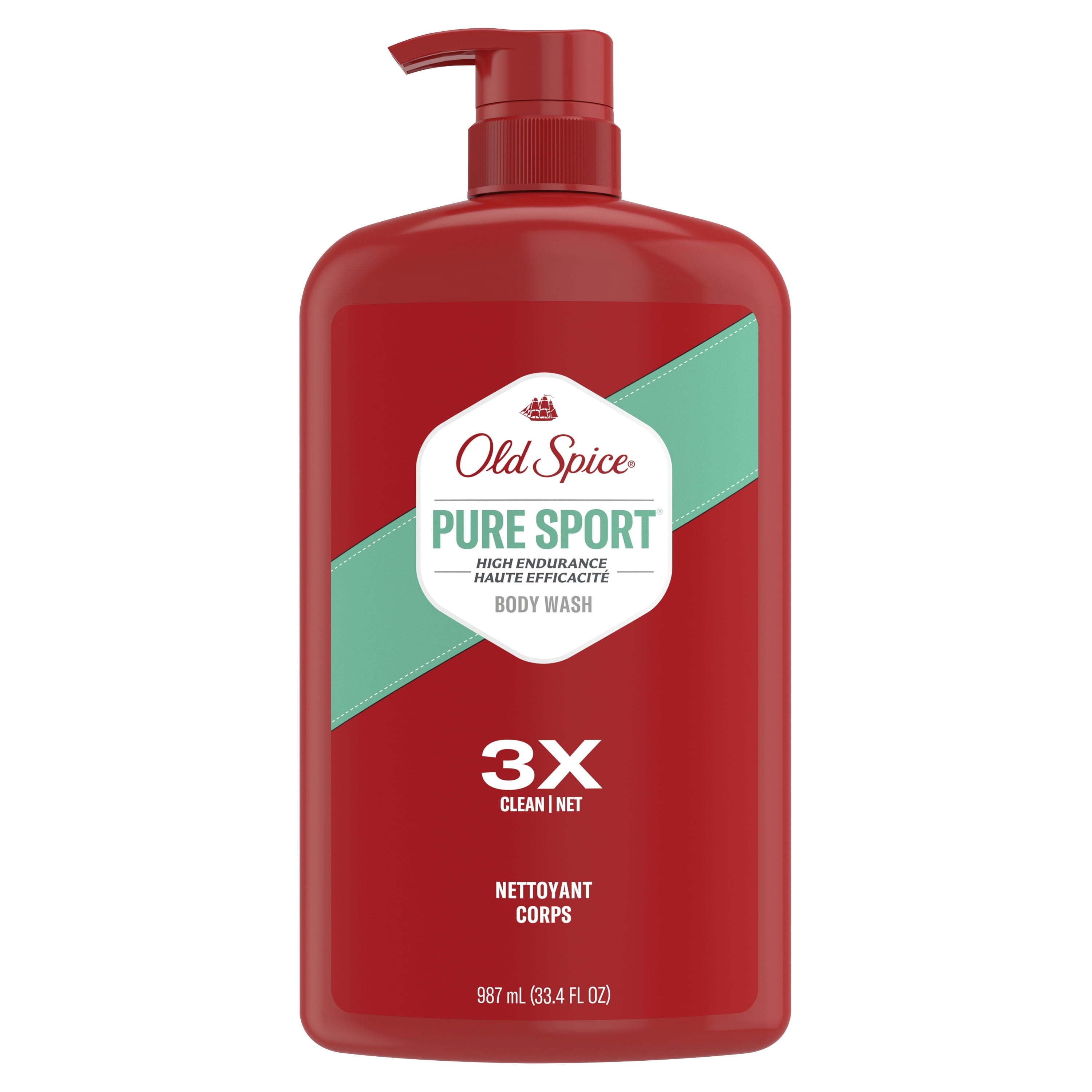 Old Spice High Endurance Body Wash for Men, Pure Sport Scent, Long-Lasting Freshness (33.4 fl oz) mz4tz