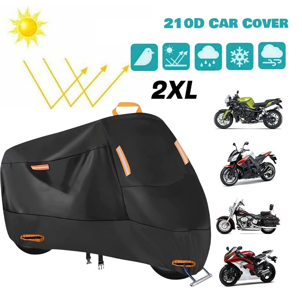 Kepeak Motorcycle Cover Heavy Duty All Weather Outdoor Protection (Black, 96 in) 58k84