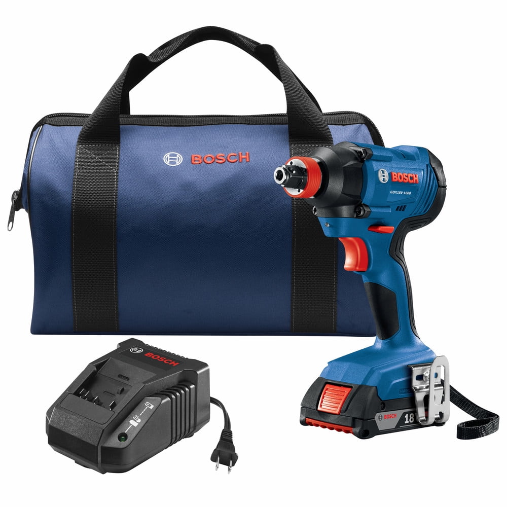 Bosch GDX18V-1600B12-RT Freak 18V Cordless Two-In-One Impact Driver Kit (Refurbished, 2 Ah) l3v8a