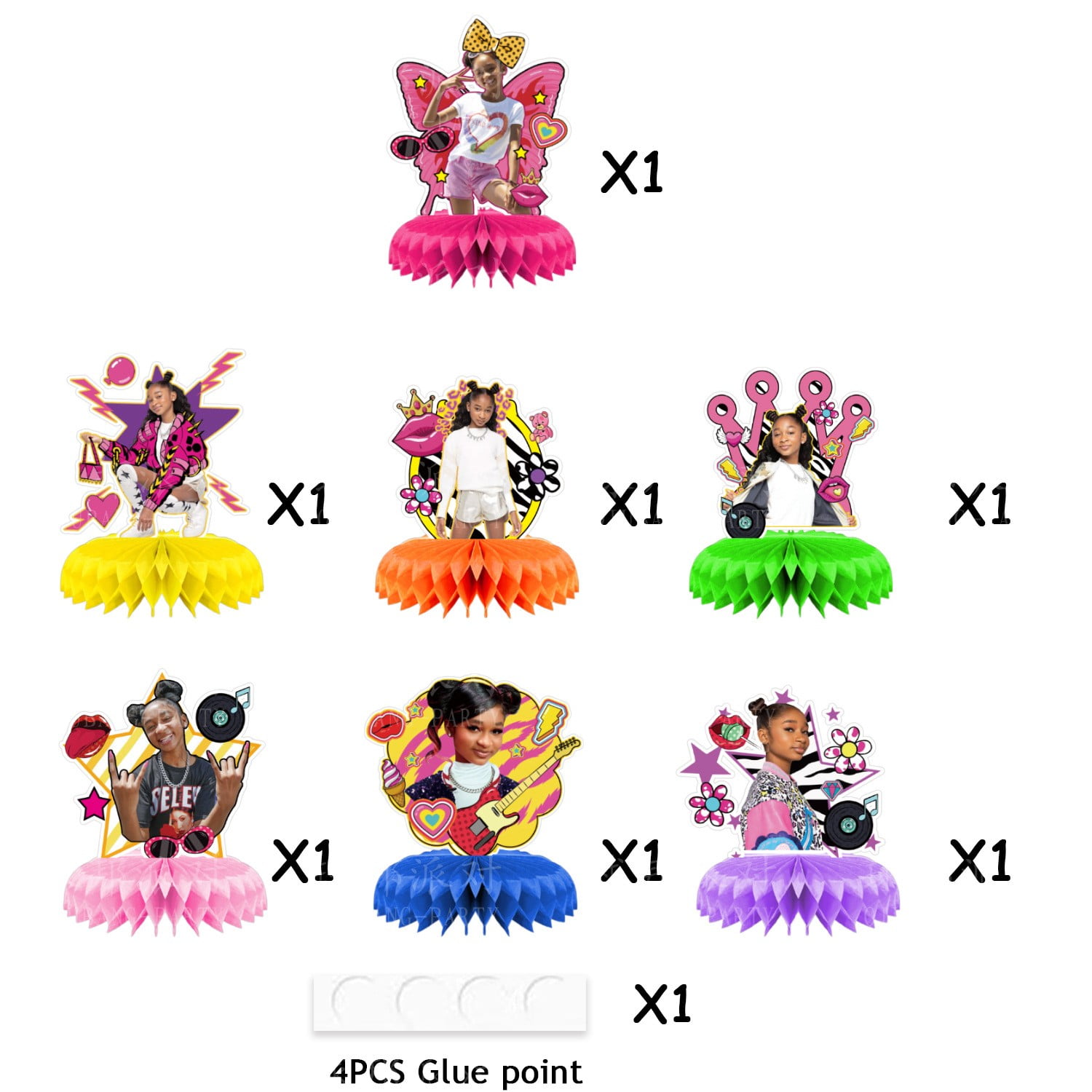 That Girl Lay Lay Honeycomb Centerpieces 3D Table Decorations (Red, 7 Pcs, 6 in) eka8c