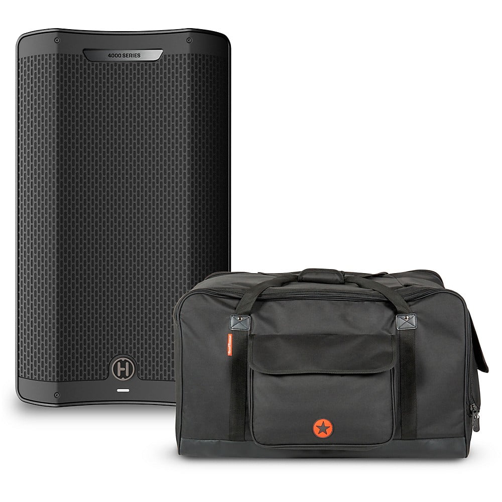 Harbinger VARI V4412 12 in Powered Speaker System with Road Runner Carrying Bag (12 in) 5vlg6