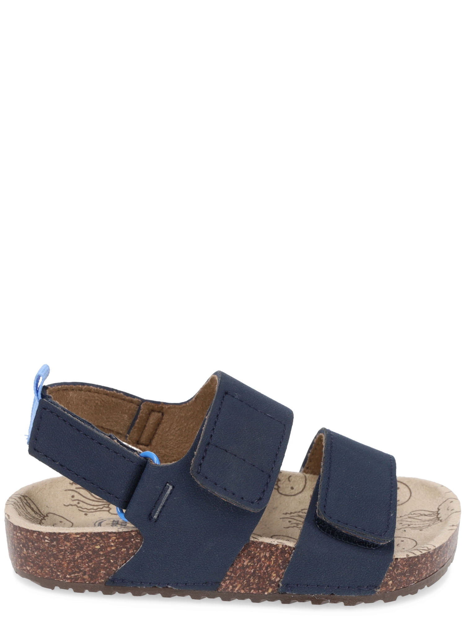 Wonder Nation Baby & Toddler Boys Two Strap Footbed Sandals (Blue, 6 Toddler) 9q4a8