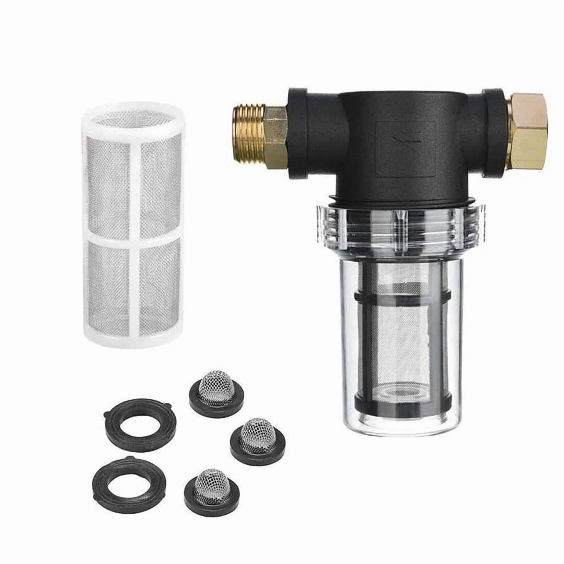 Purely Elizabeth Garden Hose Inlet Filter (Inline Water Pressure Washer Sediment Filter, 0.75 in) ofl5v