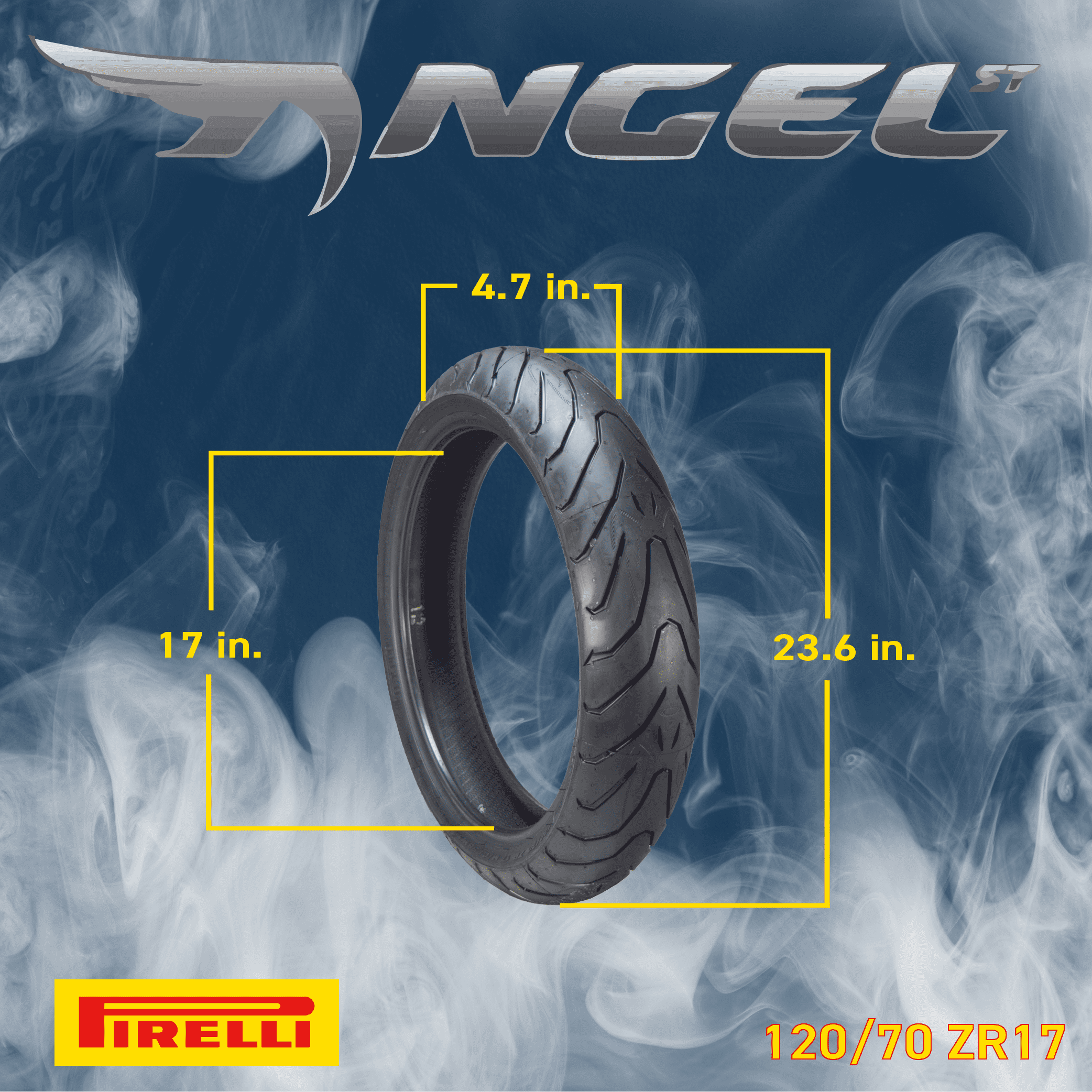 Pirelli Angel ST Sport Touring Motorcycle Tire Set (120/70ZR17 Front, 180/55ZR17 Rear) df1it