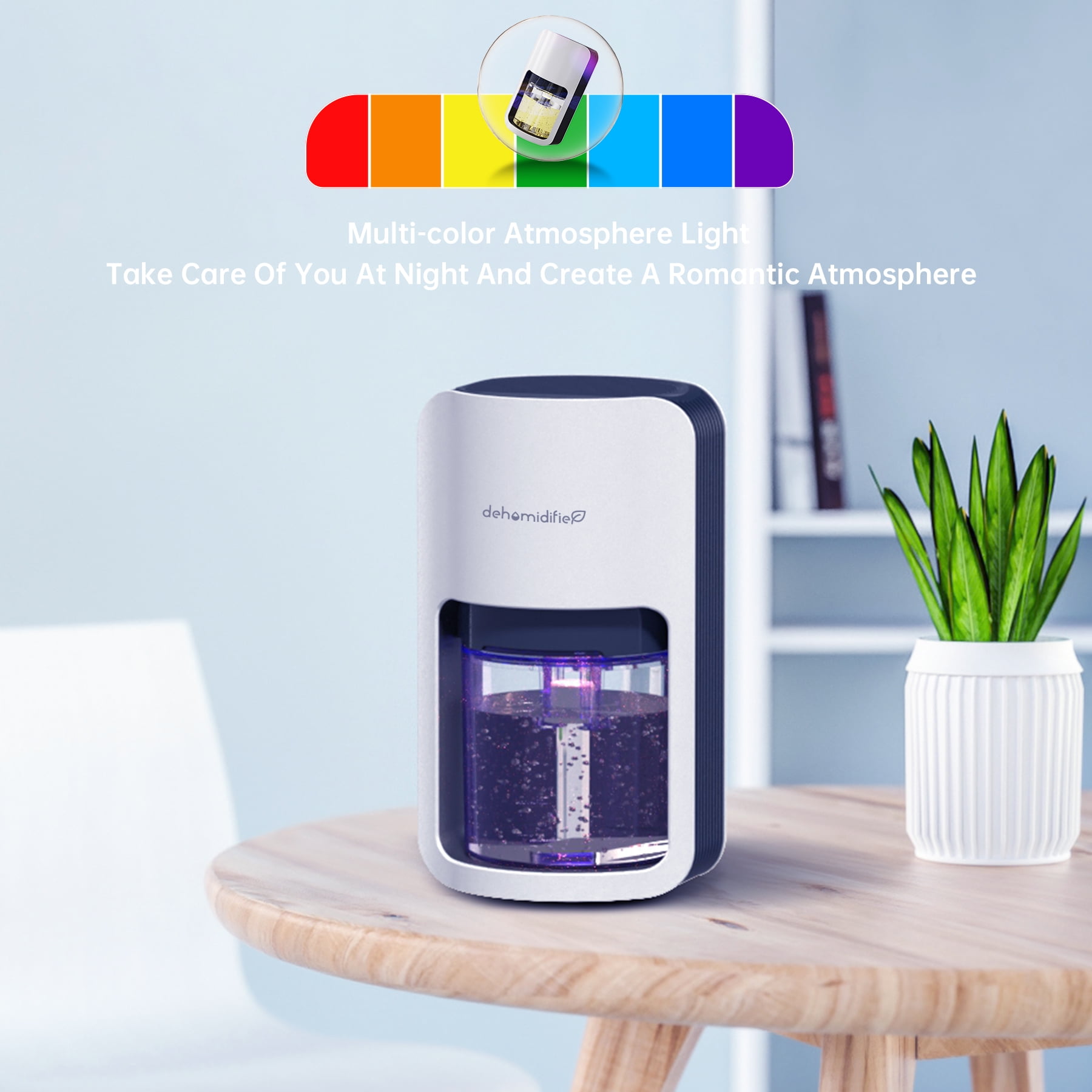 Kloudic Compact Dehumidifier for Home, Ultra Quiet Peltier Technology with Auto Shut Off (White, 40.58 fl oz) wwtak