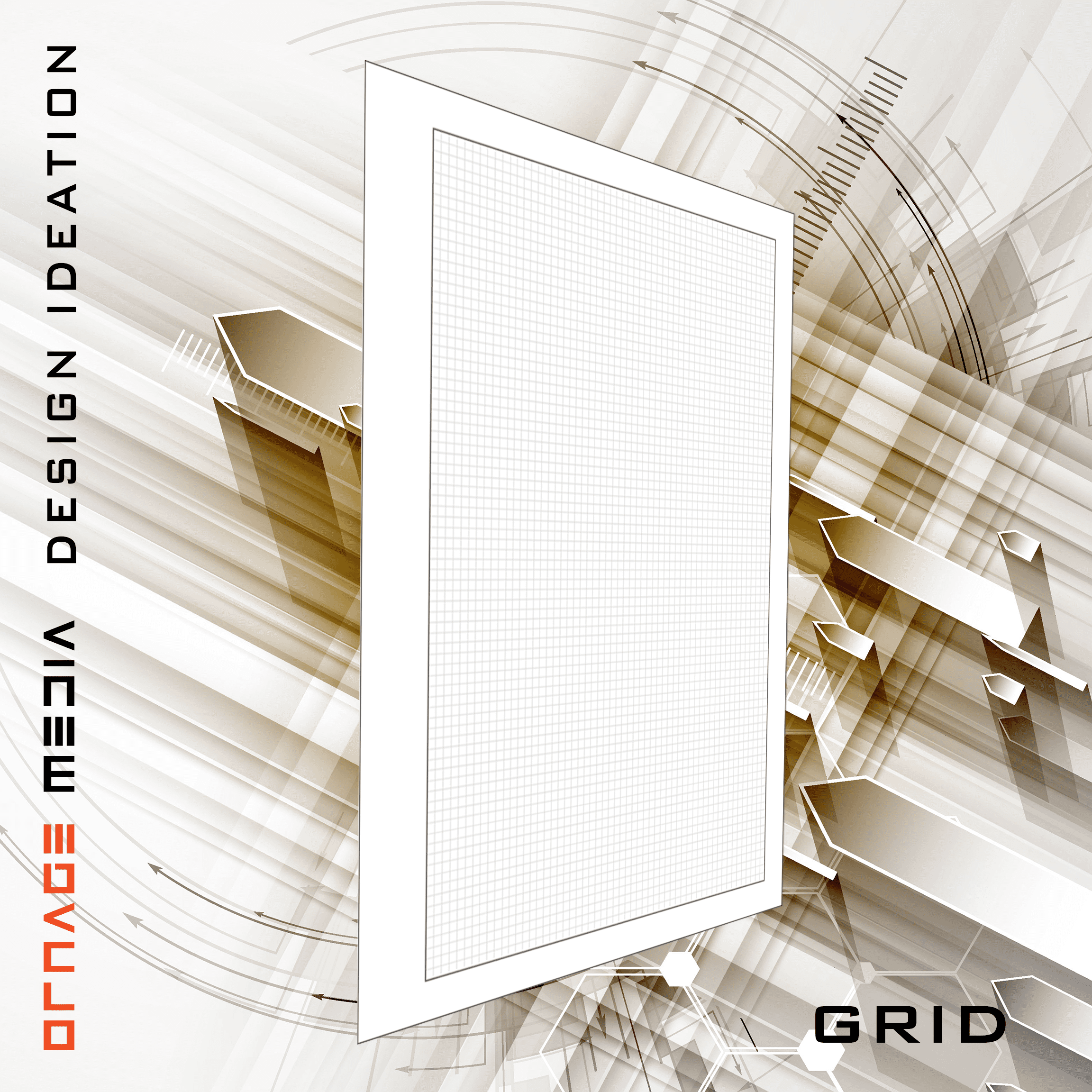 Orange Media Grid Sketchbook Multi-Media Paper Spiral Bound (Grey, 8.5 in x 11 in) ny5dh