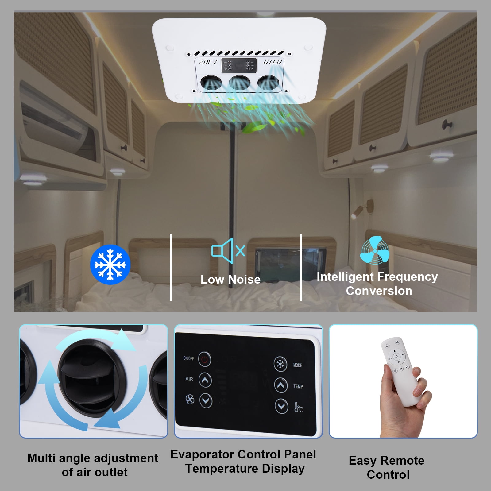 Jrswin 12V Rooftop Air Conditioner Unit for Semi Truck and RV (14500 BTU, 1 Unit) w9xqh