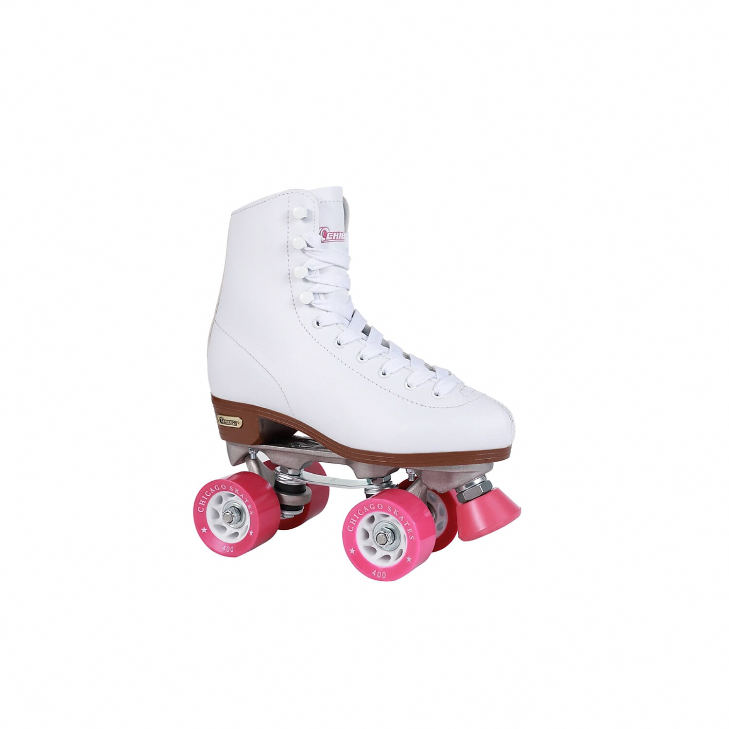 Chicago Ladies Classic Quad Roller Skates, High-Top Indoor Outdoor Rink Skates (White, Size 1) 73zr4