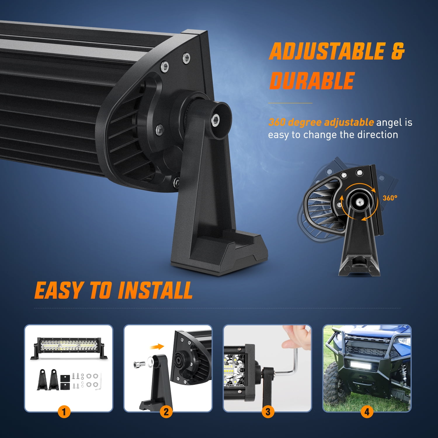 Nilight 13.5 Inch LED Light Bar, Triple Row Spot Flood Combo, Offroad Driving Fog Work Light (Black, 13.5 in) ip49n
