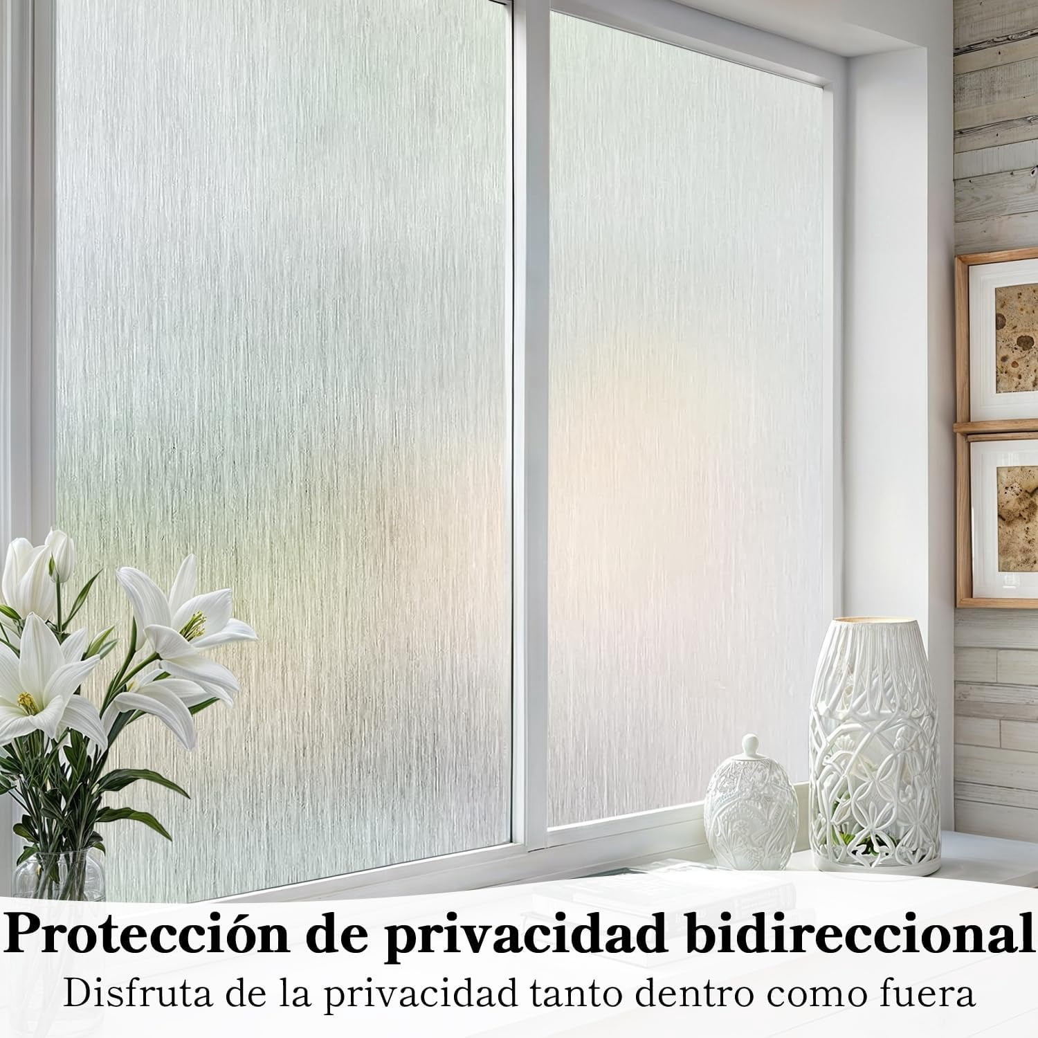 DUONER Frosted Window Privacy Film Static Cling Decorative Glass Covering for Home and Office (White, 11.8 in x 78.7 in) 2hv3q
