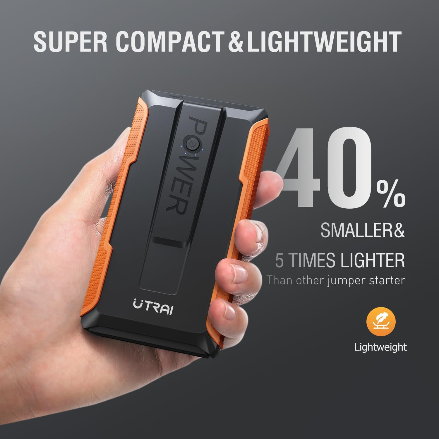 UTRAI Portable 2000A Car Jump Starter and Power Bank (Black, 1.98 lb) sulsk