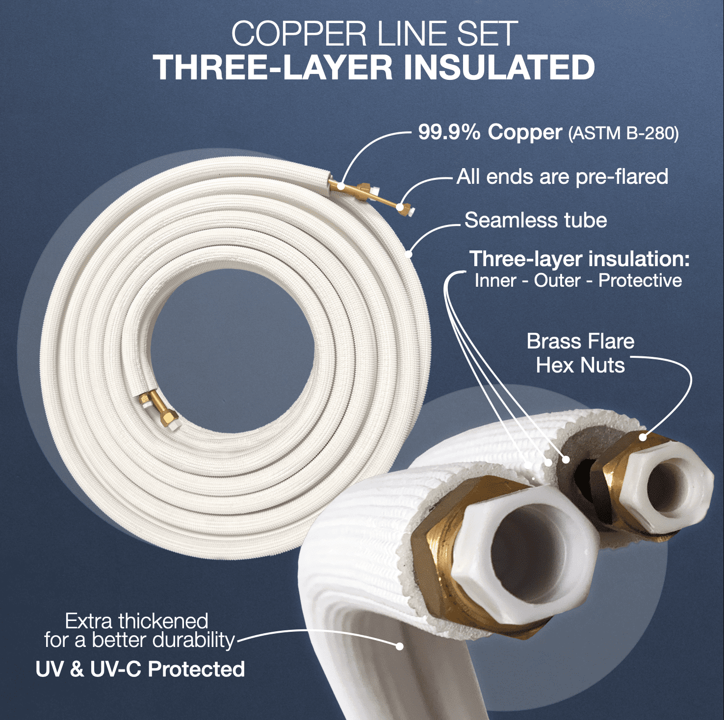 Cooper & Hunter 48000 BTU Dual Zone Mini Split Heat Pump Air Conditioner (White, 3000 Sq Ft) moqku