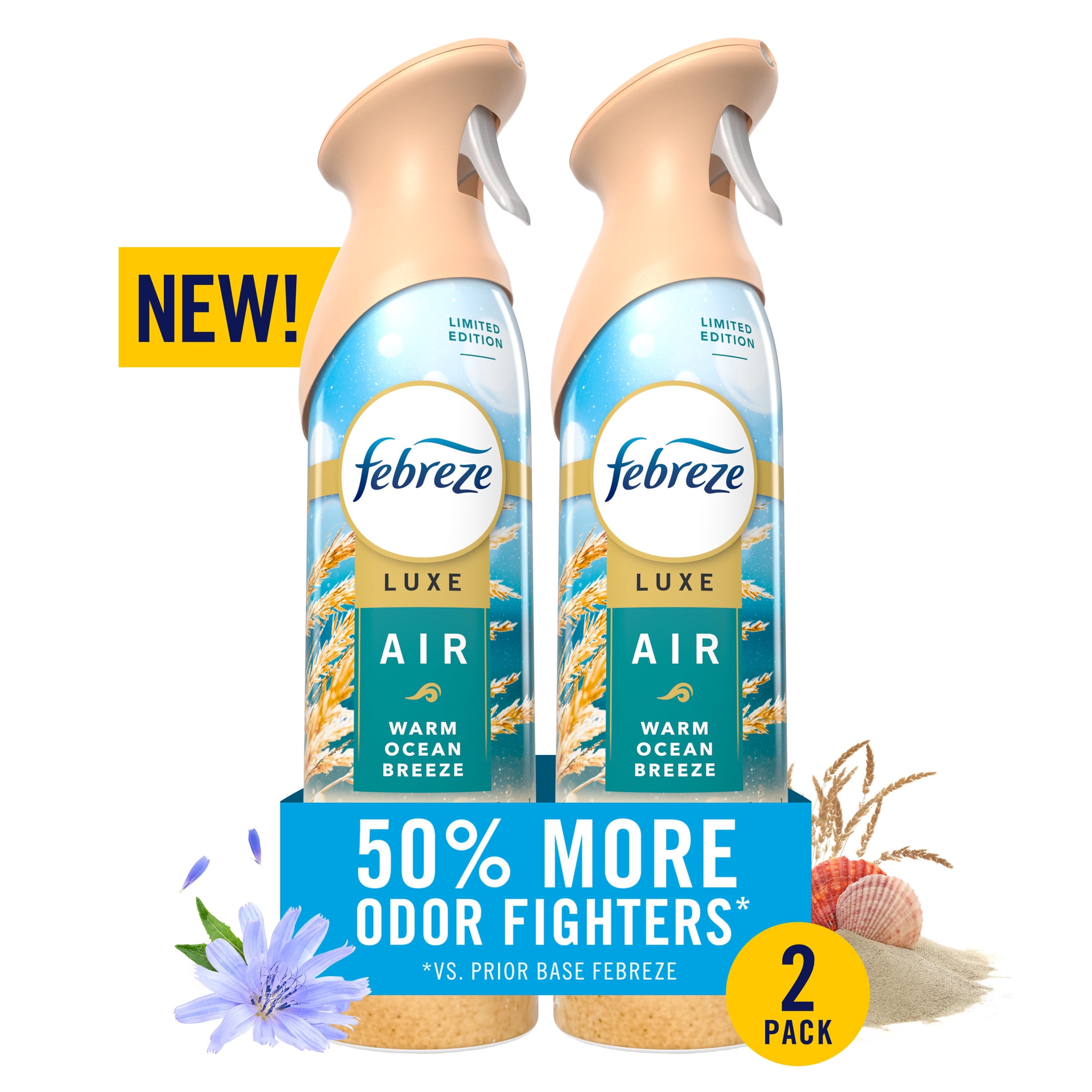 Febreze Air Mist Air Freshener Spray, Odor Eliminator, Warm Ocean Breeze (8.1 oz, 2 Pack) wcjqi