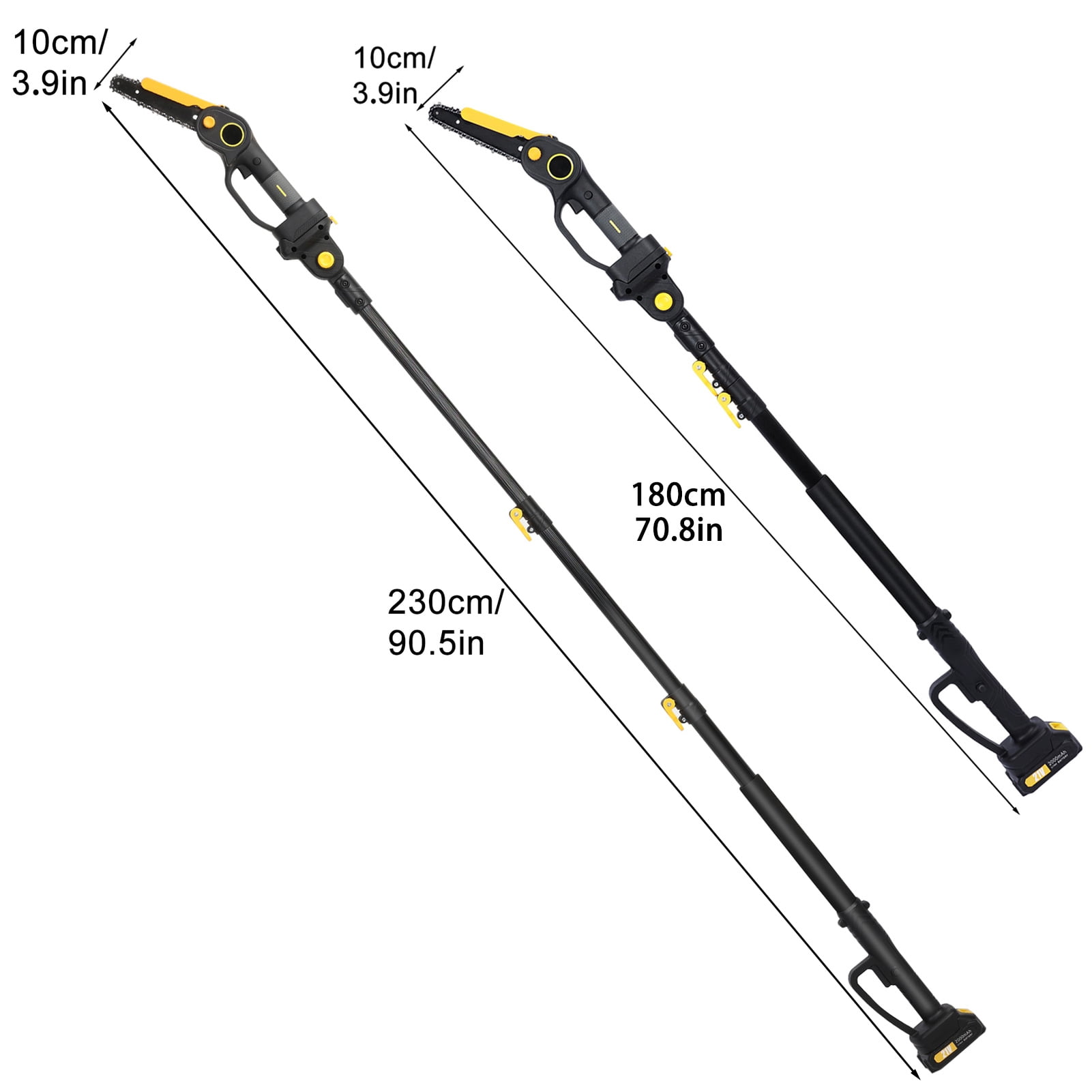 Dbuoem 2-in-1 Cordless Pole Saw and Mini Chainsaw, Brushless Electric Tree Pruning Tool (4.9-7.5 ft, 2 Batteries) tb348