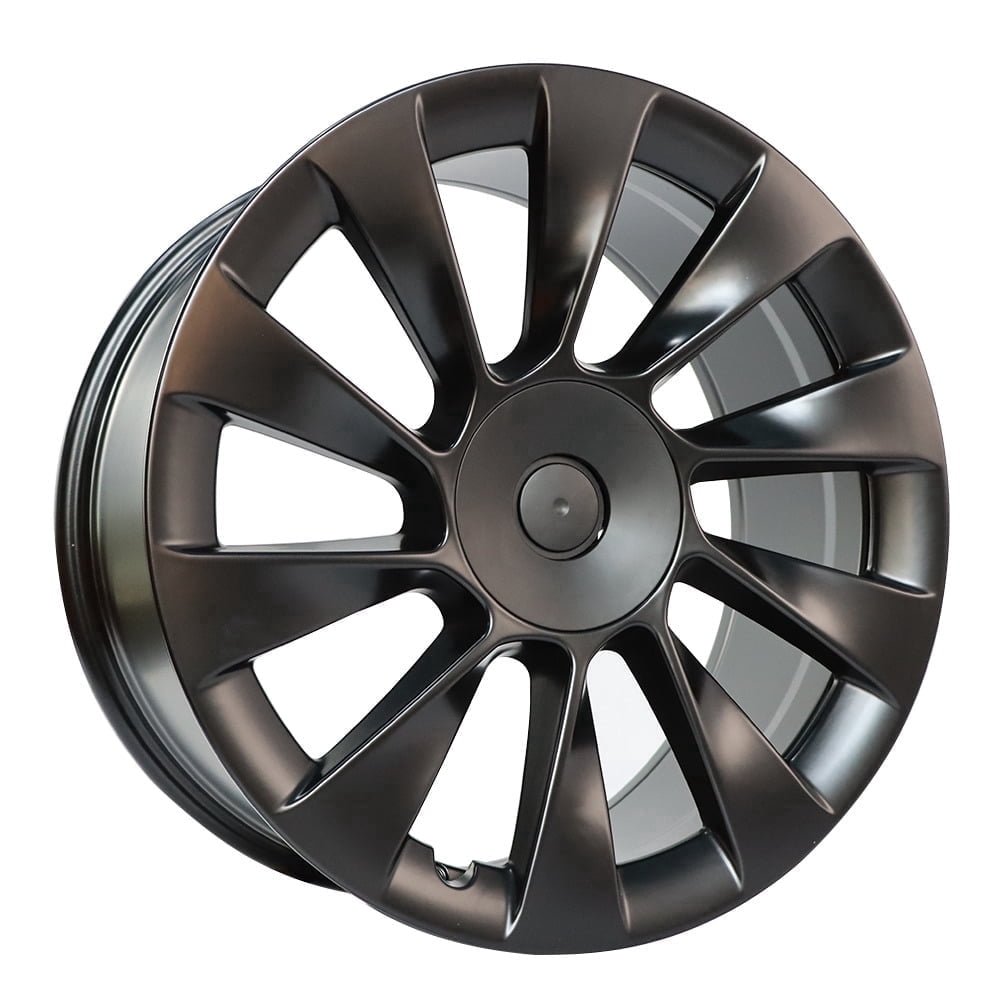 WRWolf Aluminum Alloy Wheel Rim for Tesla Model Y 2020-2023 (Machined and Black, 20 in x 9.5 in) qazwo