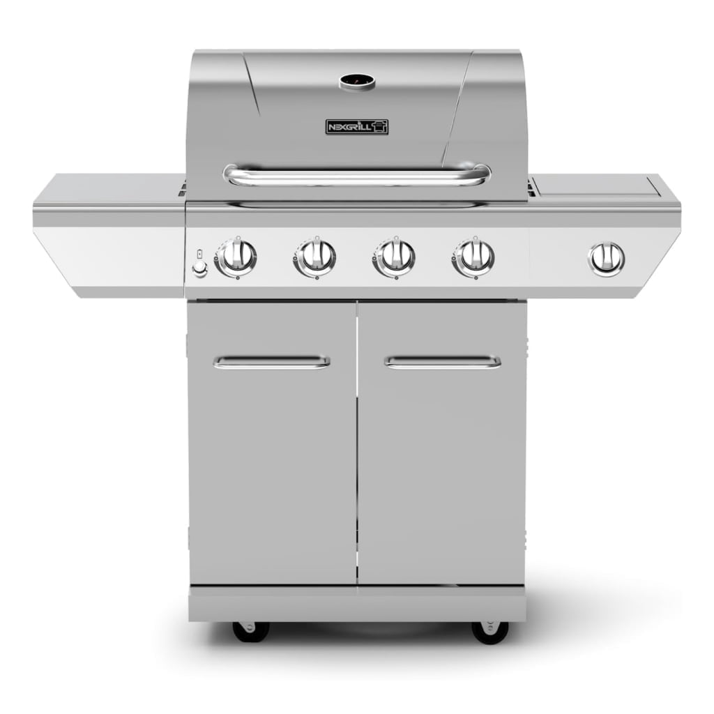 Nexgrill 4-Burner Propane Gas Grill with Side Burner, Stainless Steel Outdoor BBQ Grill (Silver, 626 sq in) 660uv