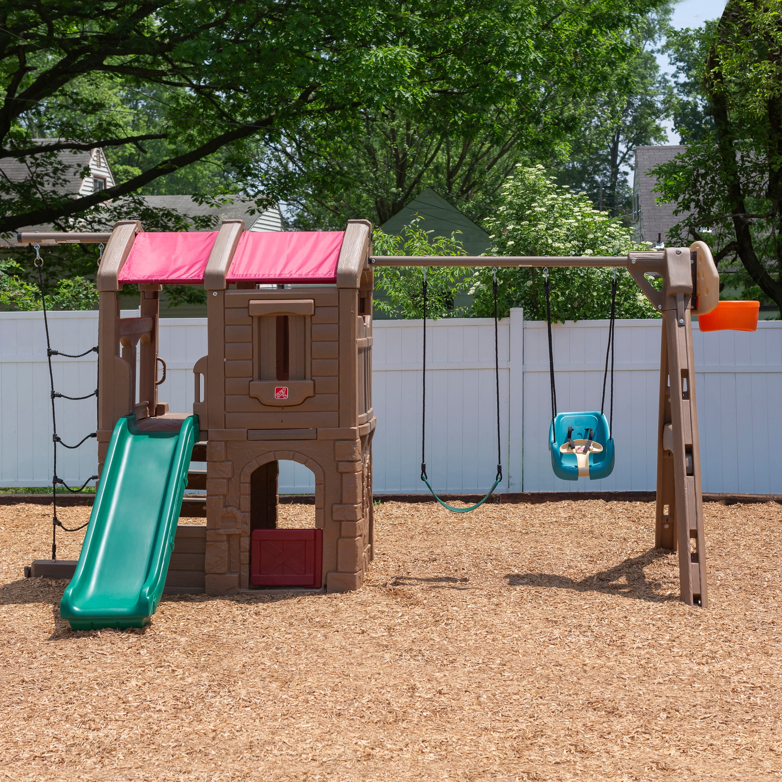 Step2 Toddler Baby Swing Set Accessory with T-Bar and Weather-Resistant Ropes (Teal, 50 lb Capacity) wnziv
