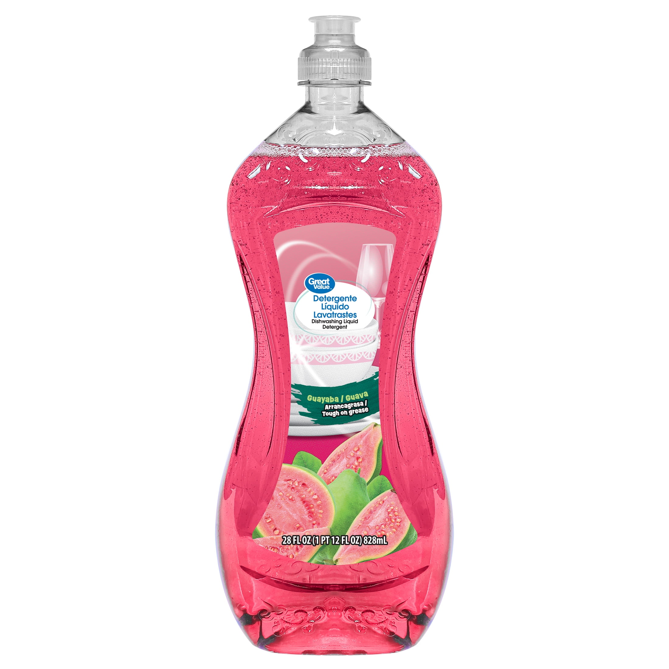 Great Value Dish Washing Liquid Detergent, Grease-Fighting Formula, Guava Scent (28 fl oz) ijb6s