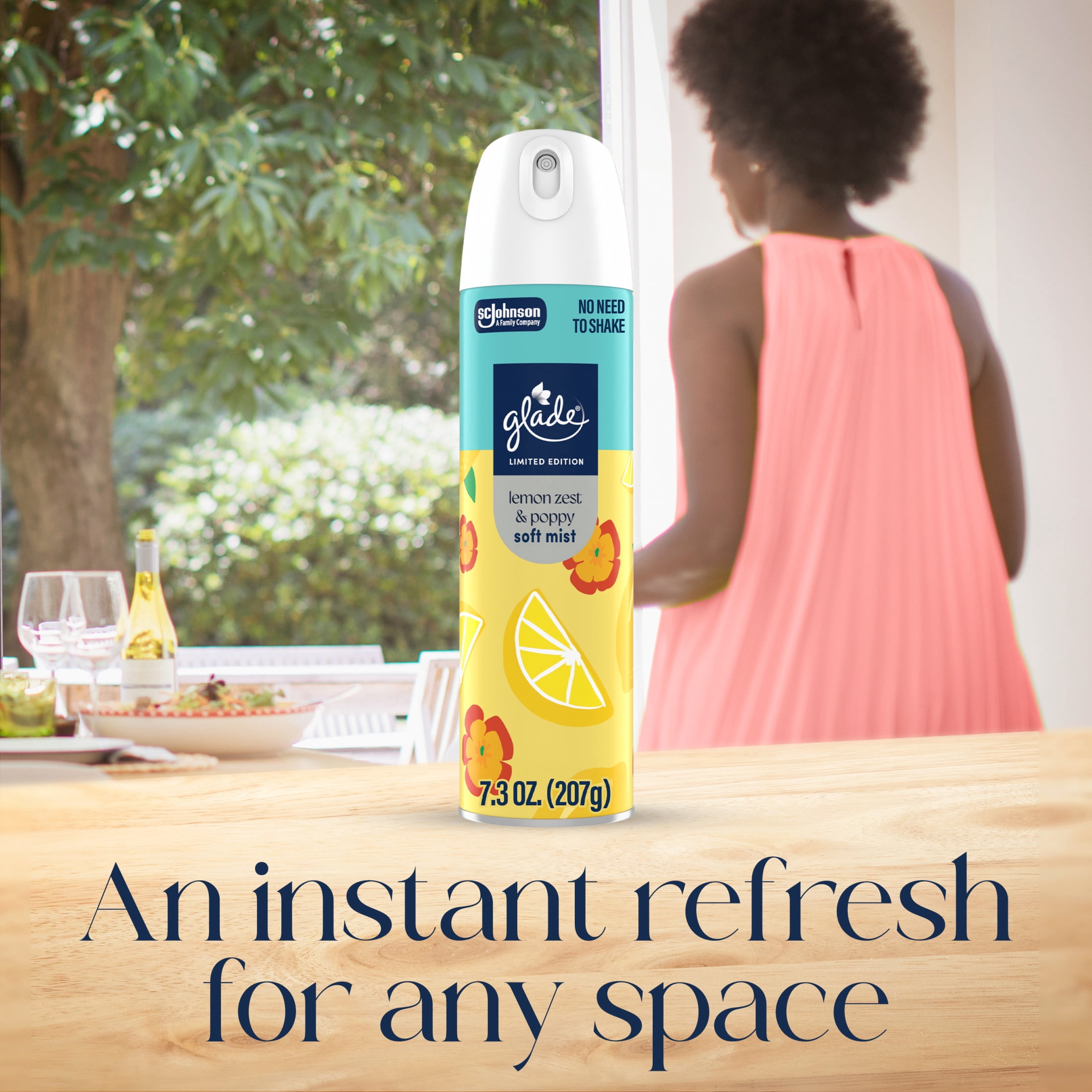 Glade Odor Fighting Soft Mist Air Freshener Room Spray, Lemon Zest & Poppy (7.3 oz) jiulz