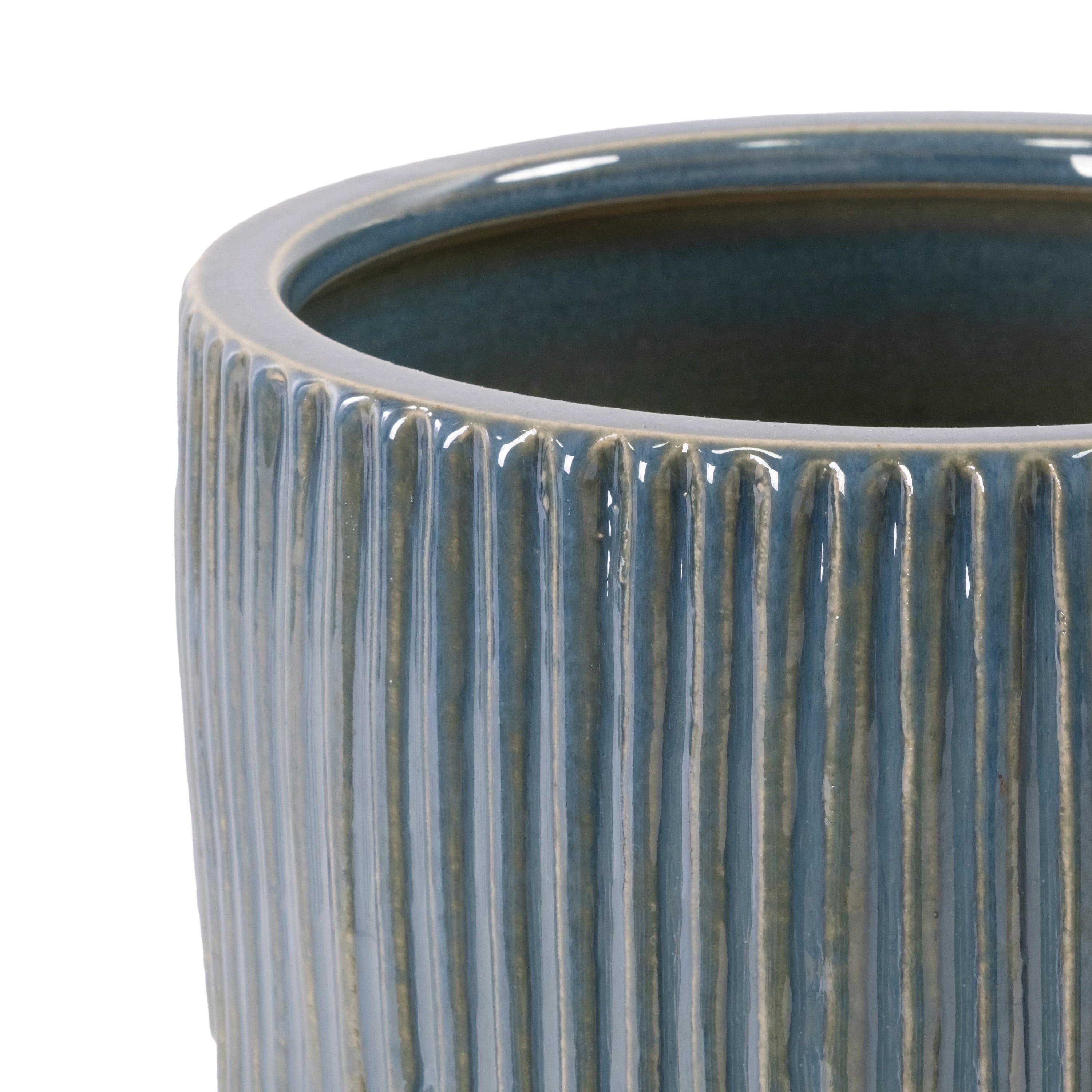 Beautiful Pill Debossed Ceramic Planter (Soft Teal, 8 in) kh0fv