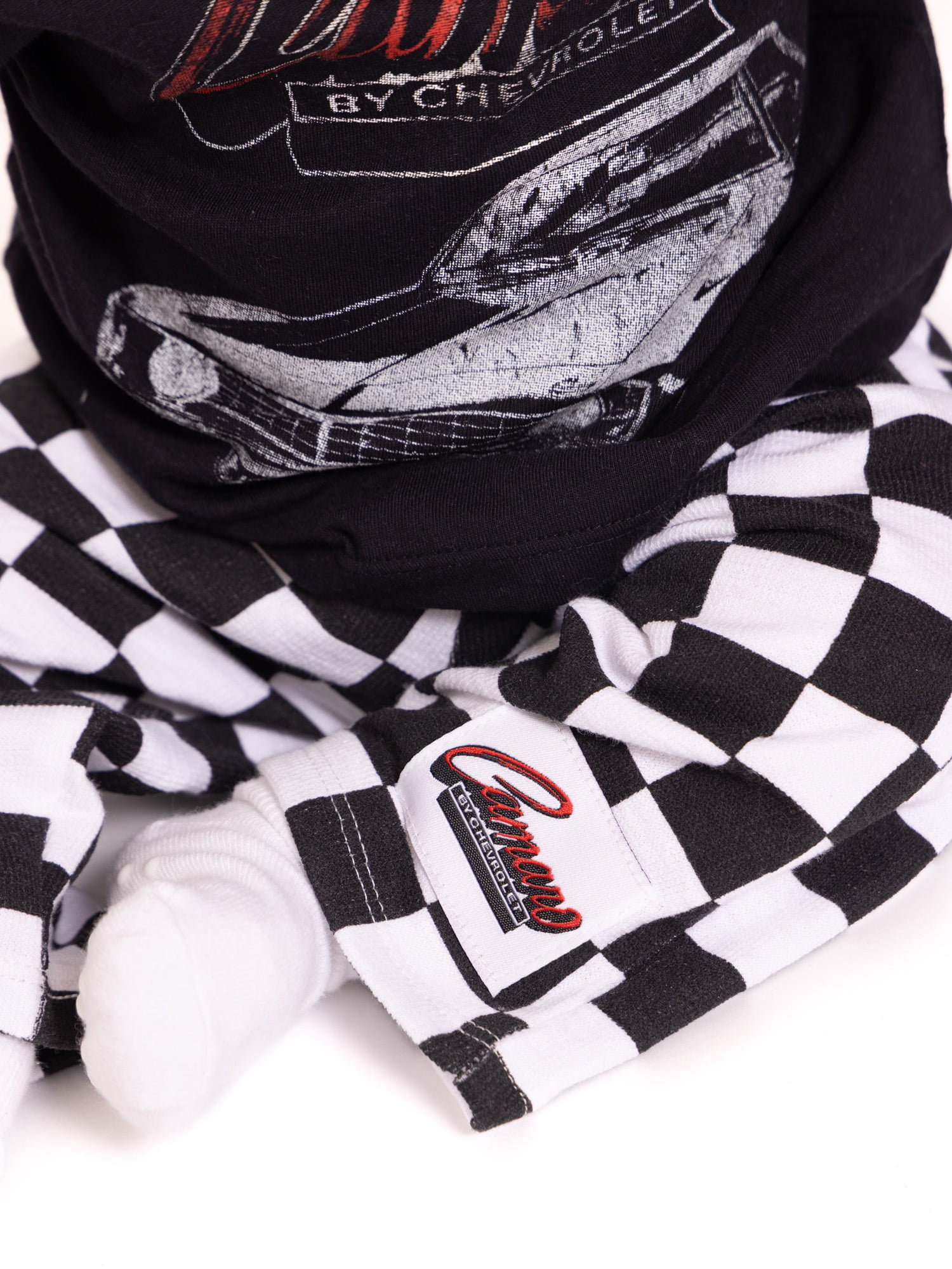 Chevrolet Baby Boys Chevy Camaro Graphic Tee and Checkered Print Pants Set (Multi, 0-24 Months) qqzsk