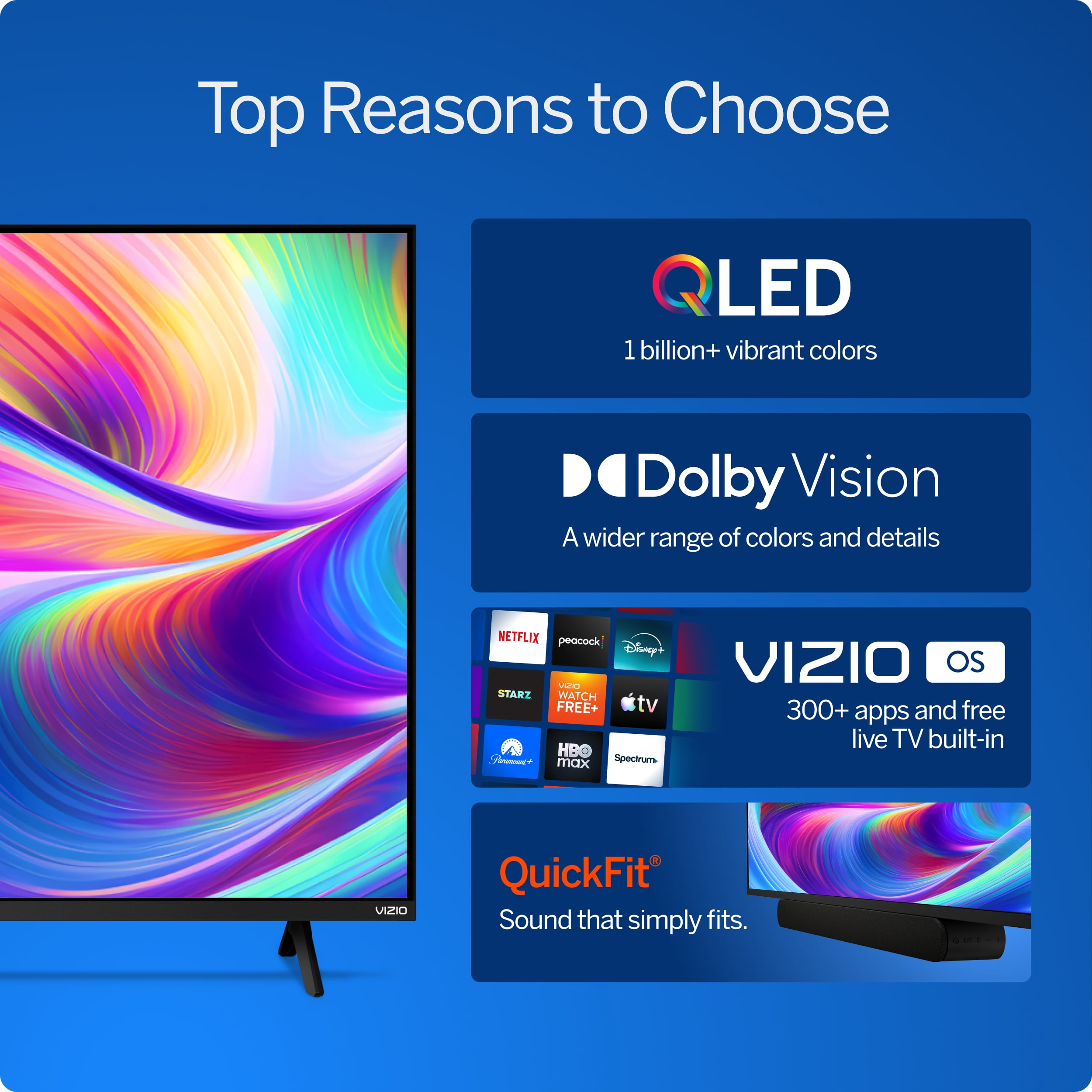VIZIO 55 in Class Quantum 4K QLED HDR Smart TV (VQD55R-10) 5o3g0