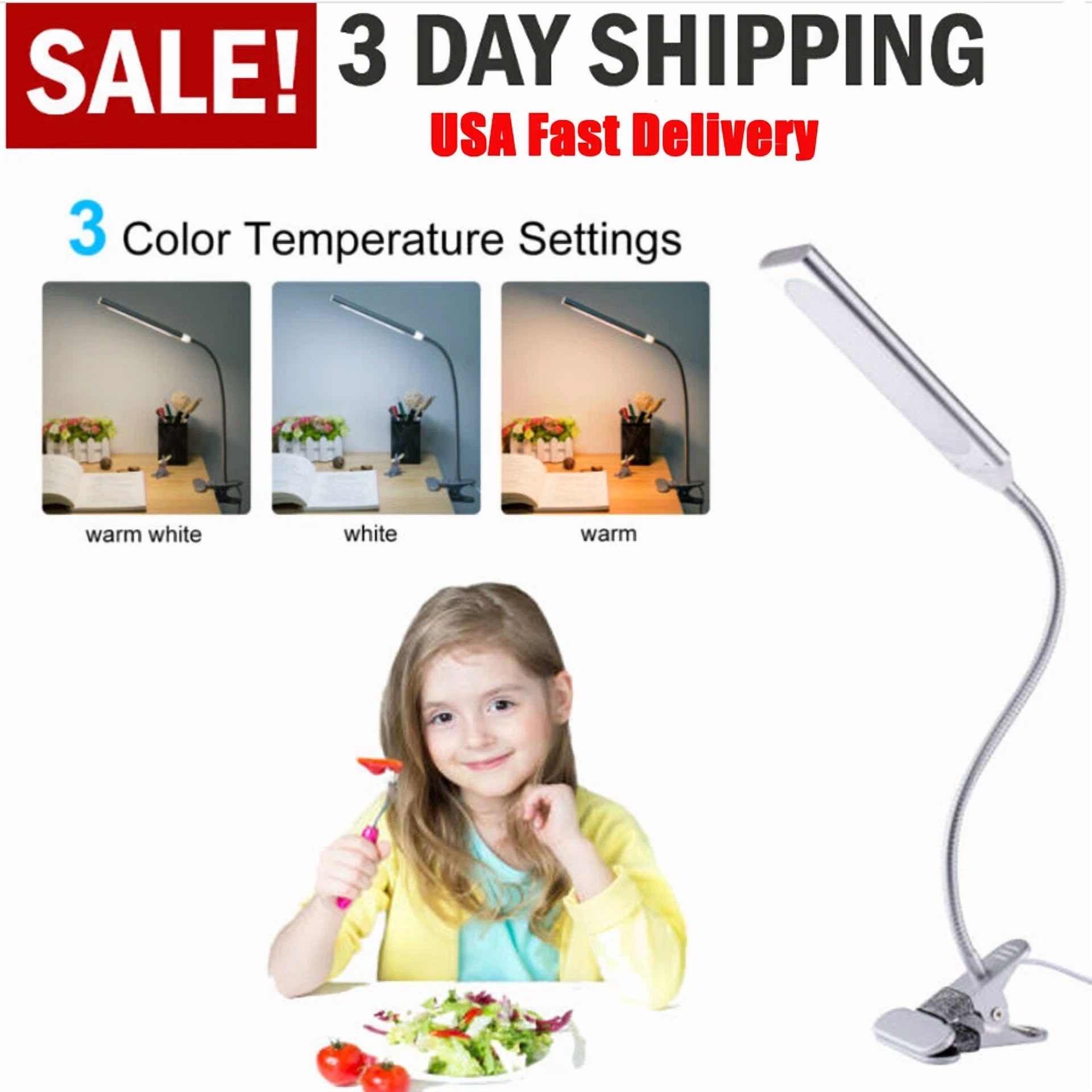 Knack 48 LED Clip-On Desk Lamp Flexible Reading Light for Students and Kids (Black) ggq95
