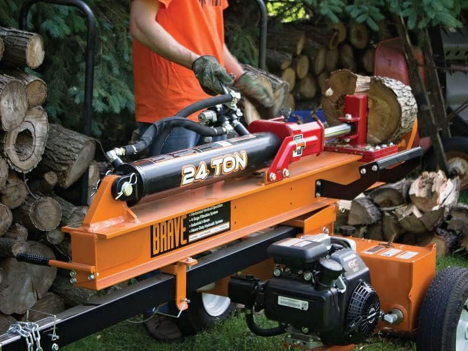 Brave VH1724GC 24 Ton Vertical/Horizontal Log Splitter (25 in Capacity) by1d3