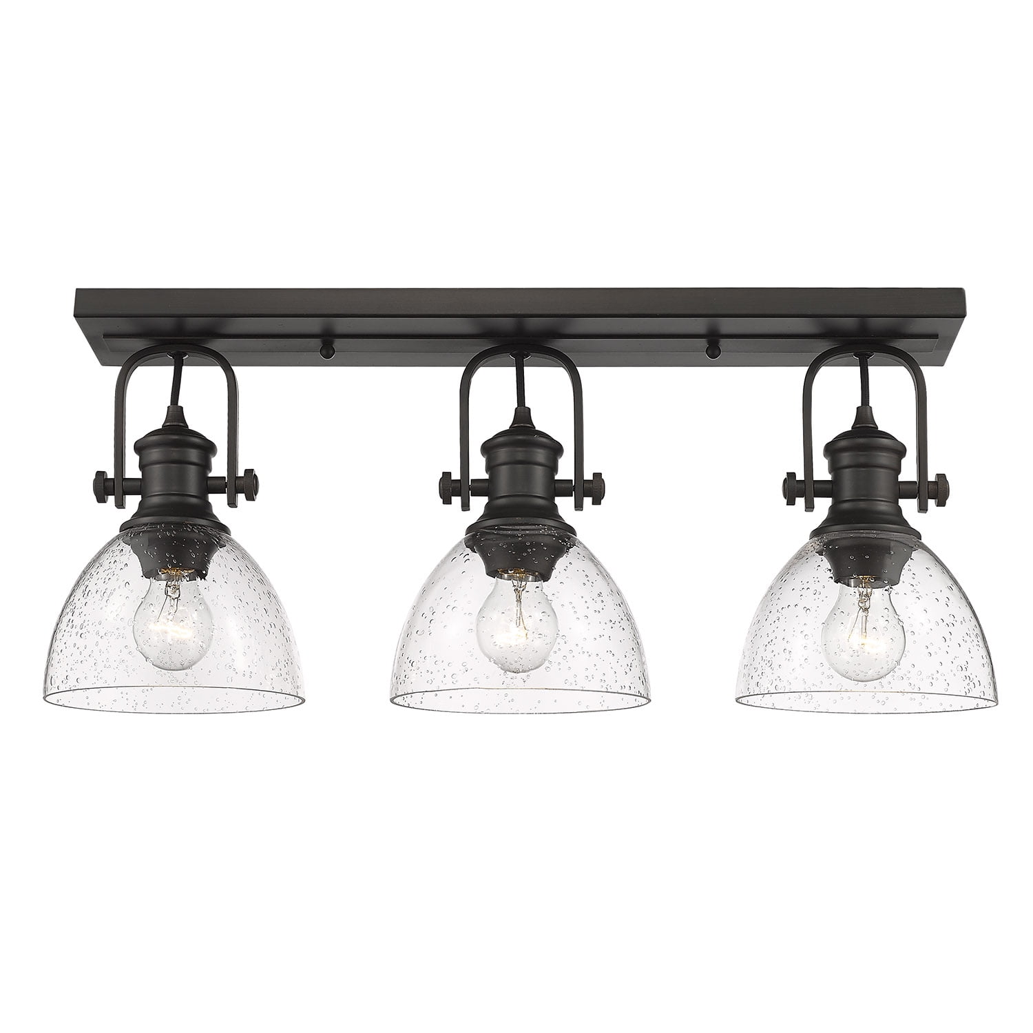 Golden Lighting Hines 3-Light Semi-Flush Mount Ceiling Fixture (Rubbed Bronze, 15 in) kmb3m