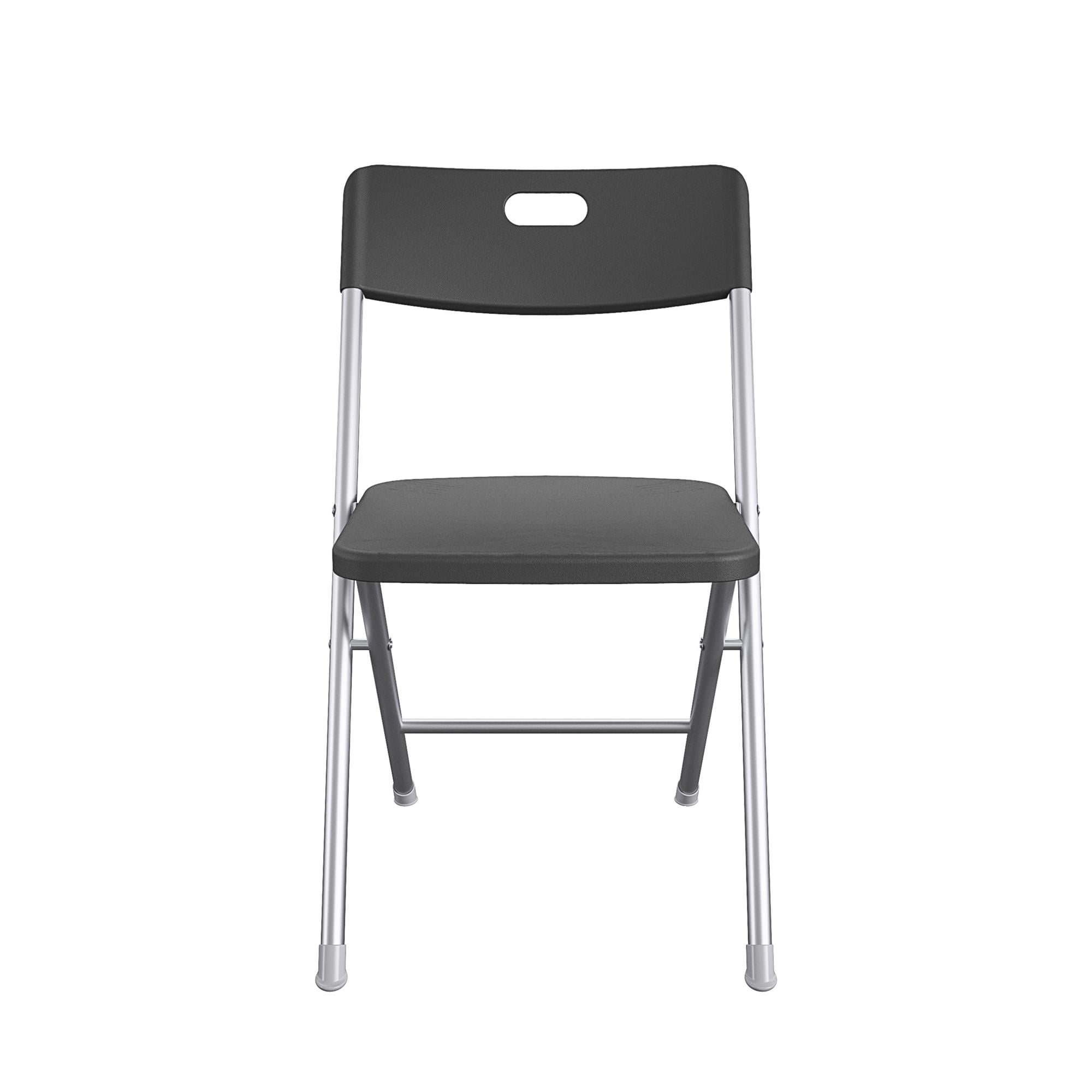 Mainstays Resin Seat & Back Folding Chair, Durable Indoor Outdoor Seating (Black, 4-Pack) u9vfd