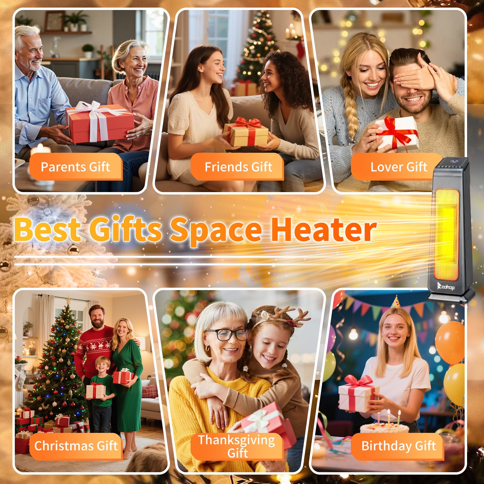 Ktaxon 23 in Portable Electric Space Heater with Remote Control and 70 Degree Oscillation (Black) 8rclh