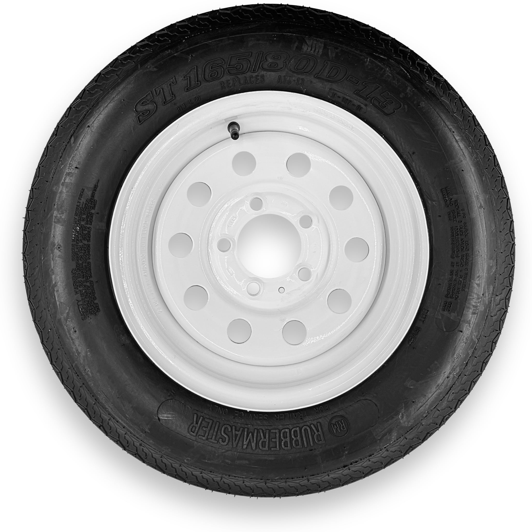 RubberMaster ST165/80D13 Highway Rib Trailer Tire and Wheel Assembly (6 Ply, 5 on 4.5 Modular Rim) c1ff9