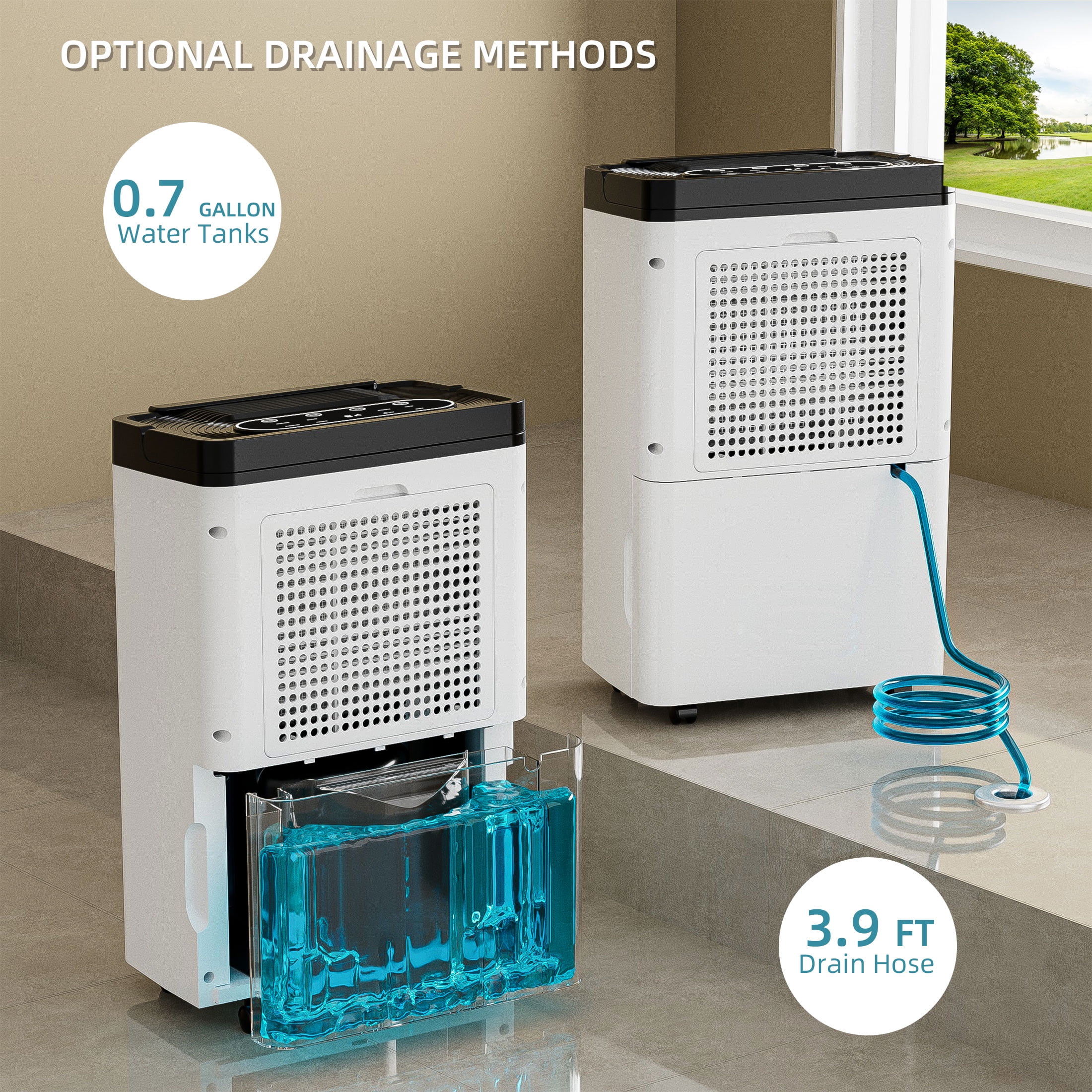 Rocyis Dehumidifier for Large Rooms, Portable Moisture Control with Auto Shut Off (19 Pint DOE, 0.8 gal) jmae5