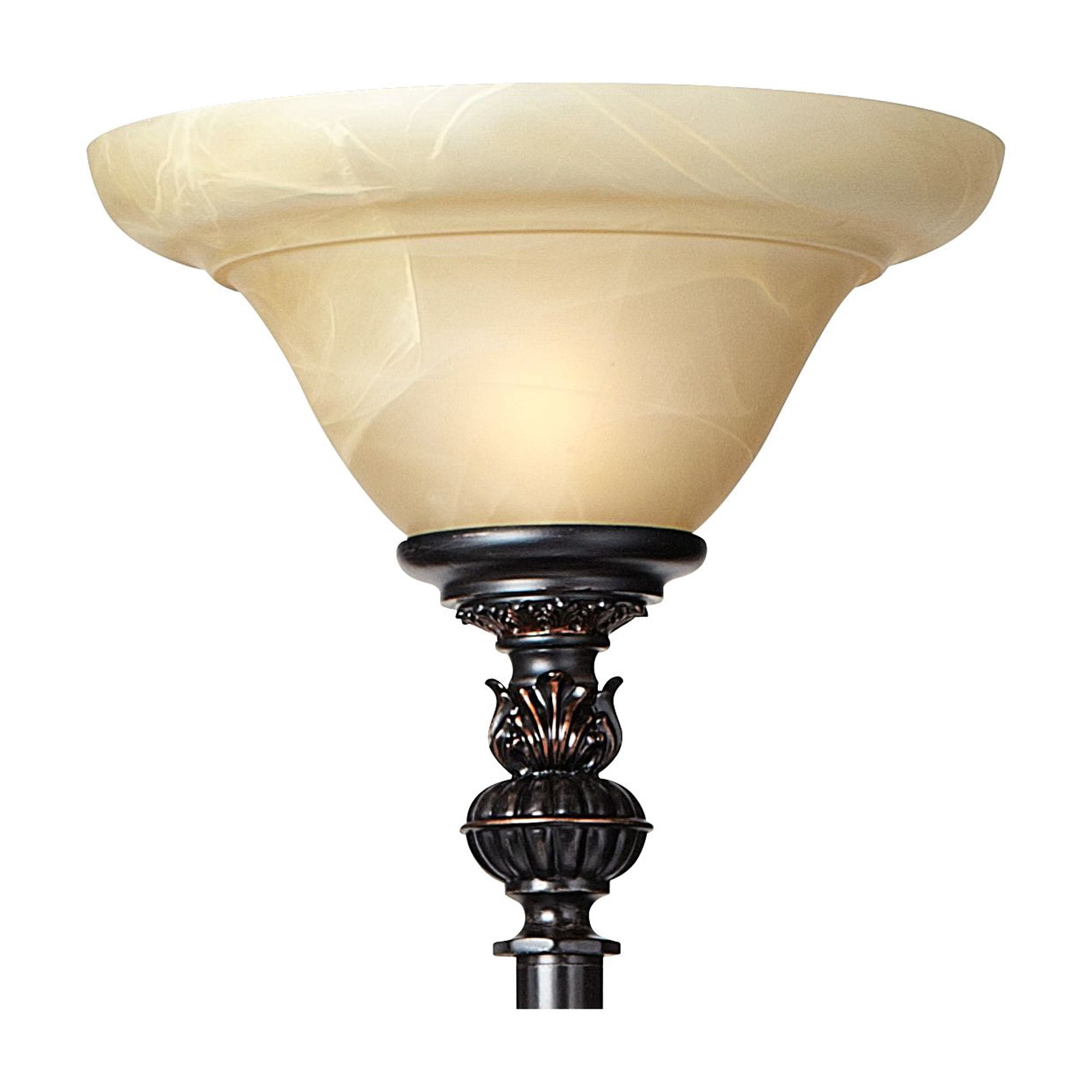 Kathy Ireland Sonnett Vintage Rustic Torchiere Floor Lamp with Side Lights (Bronze, 72 in) 3cx36