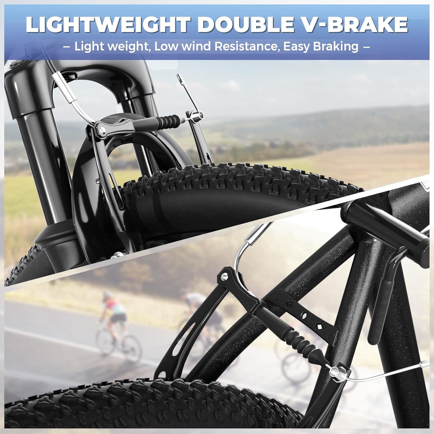 MarKnig 26 in Mountain Bike 7 Speed Adult Bicycle with High-Carbon Steel Frame (Black, 26 in) wqvcp