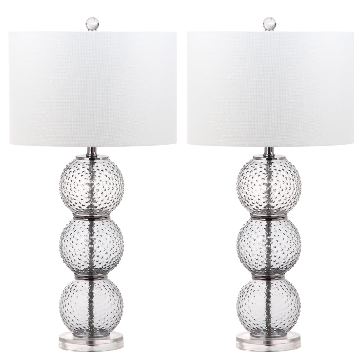 Safavieh Port Robert Glass Table Lamp Set (Smoke, 28.5 in. H, Set of 2) 5s3hy