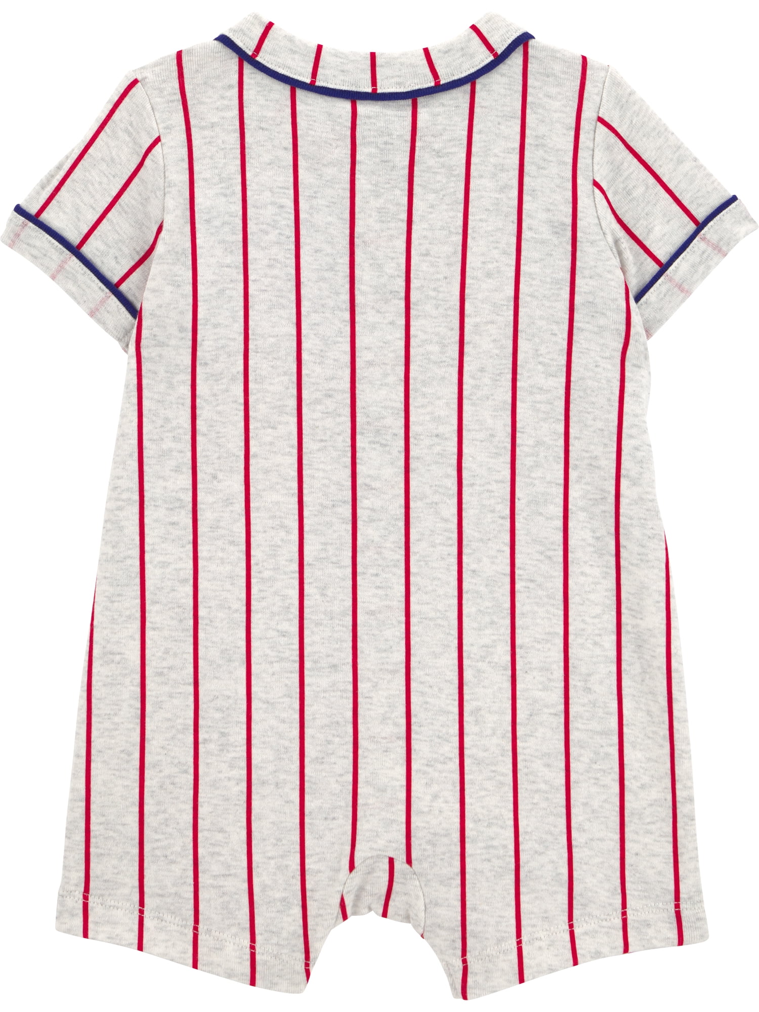 Carter's Child of Mine Baby Boy Romper, Baseball Graphic Print (Grey, Preemie-12 Months) 2ywln
