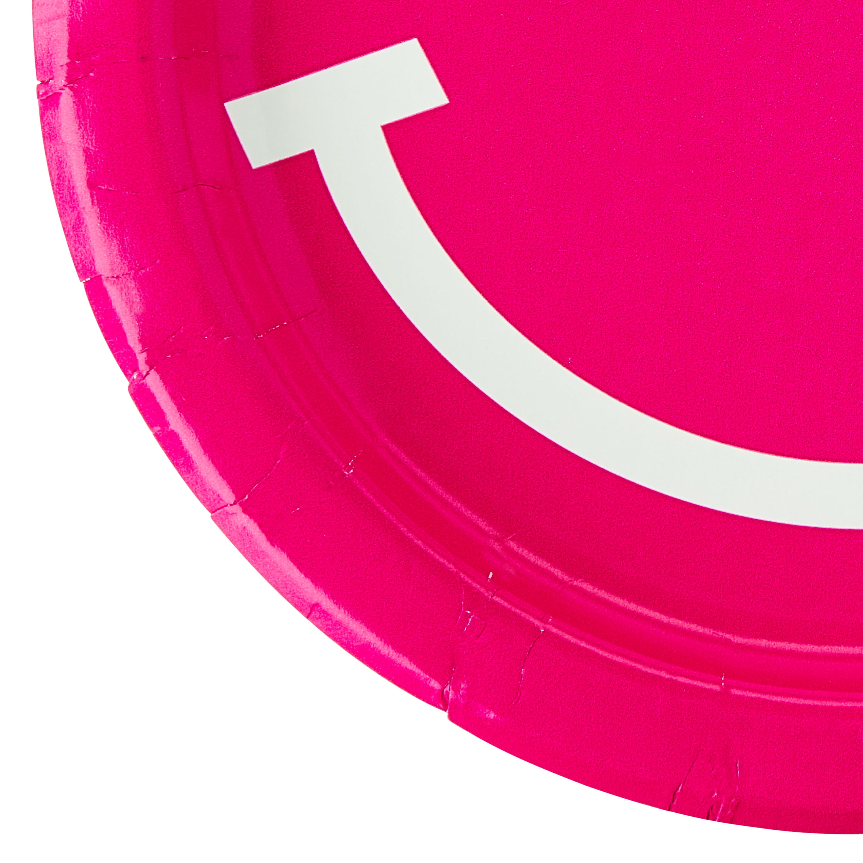 Way To Celebrate Disposable Paper Plates, Smiling Face Design, Pink (7 in, 60 Count) v02di