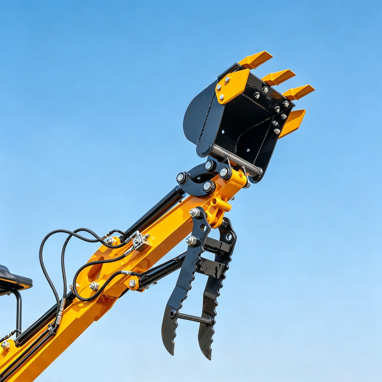 MMS 1.5 Ton Mini Excavator with Swing Boom and Pilot Control (Yellow, 13.5 HP) 3nc0f