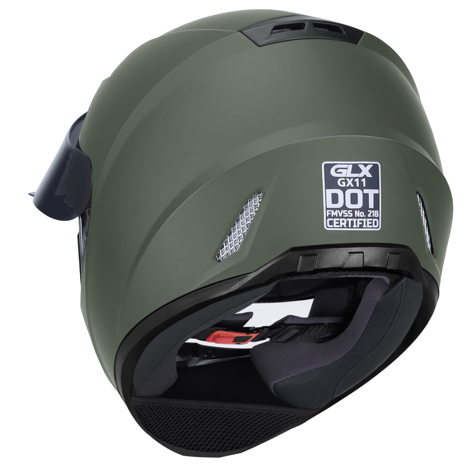 GLX GX11 Full Face Motorcycle Helmet with Tinted Visor (Camo, Small) 9y5bx