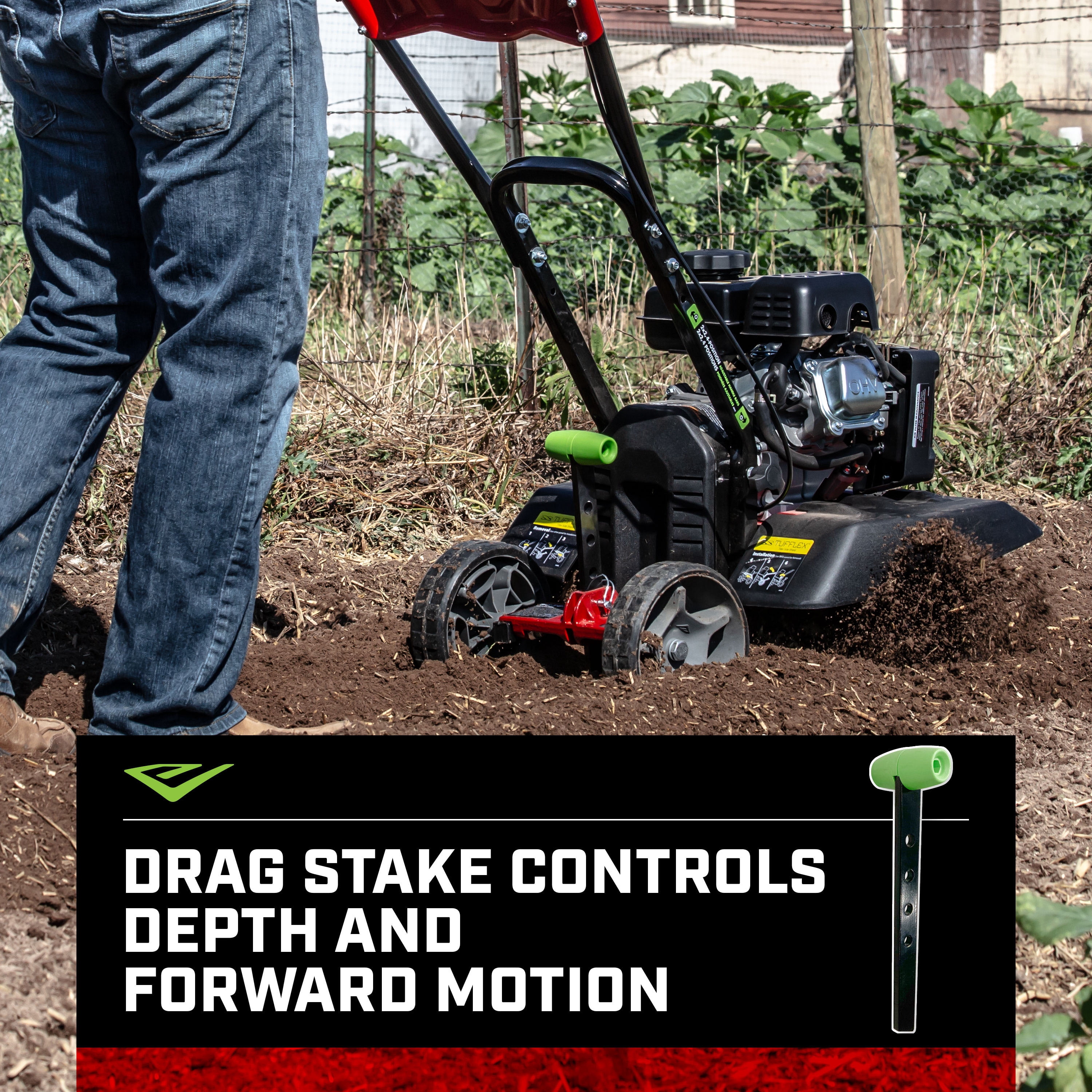Earthquake Versa Front Tine Tiller, 99cc 4-Cycle Viper Engine (11 in to 21 in Width) 6naqp