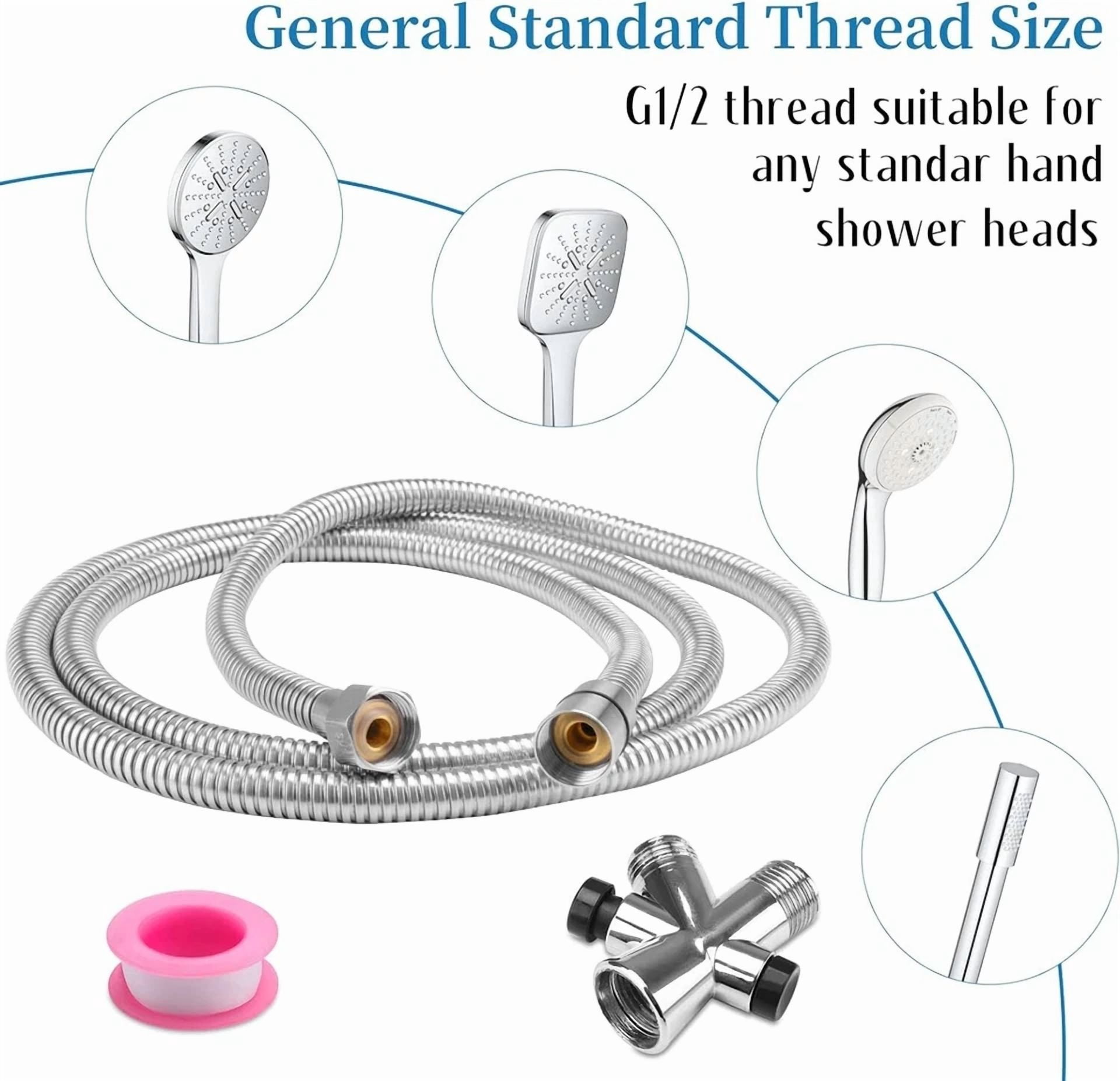 VAULT Stainless Steel Shower Hose for Pet Bathing and Dog Grooming (Flexible, 79 in) wj34h