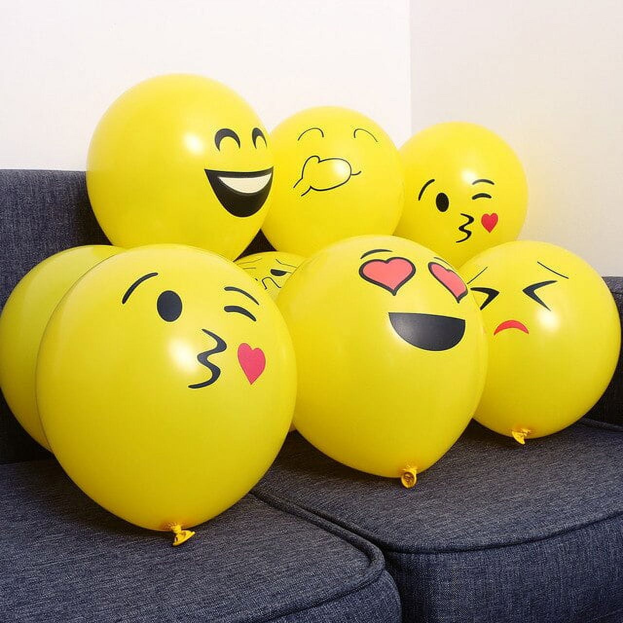 Emoji Helium Grade Latex Balloons for Birthday Party Decorations (Yellow, 72 Pieces, 12 in) 7ryxz