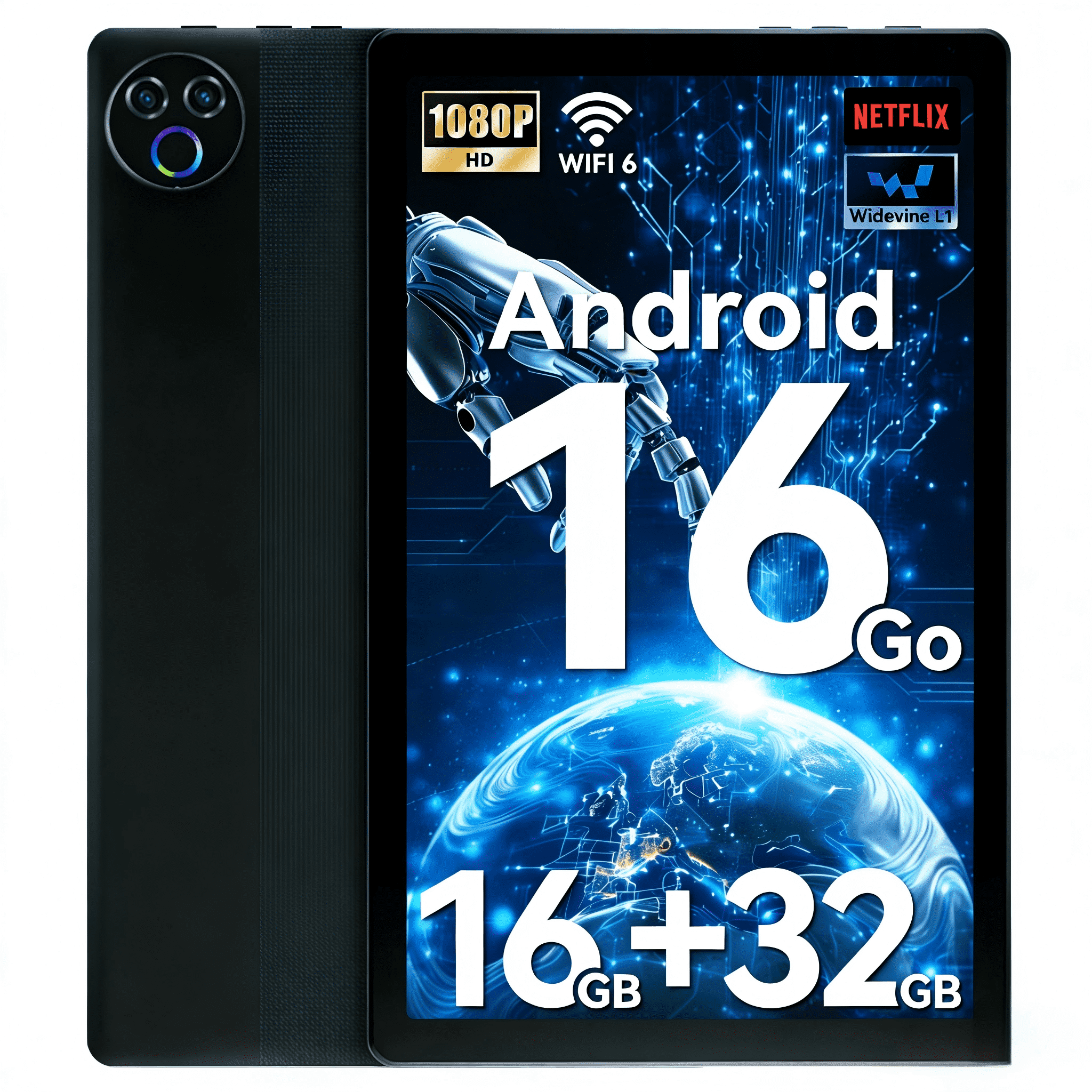 BESTSKI 10-Inch Android Tablet, High-Performance Octa-Core Processor, 16GB RAM 32GB ROM, 1TB Expandable Storage (Black, 10 in) xkoki