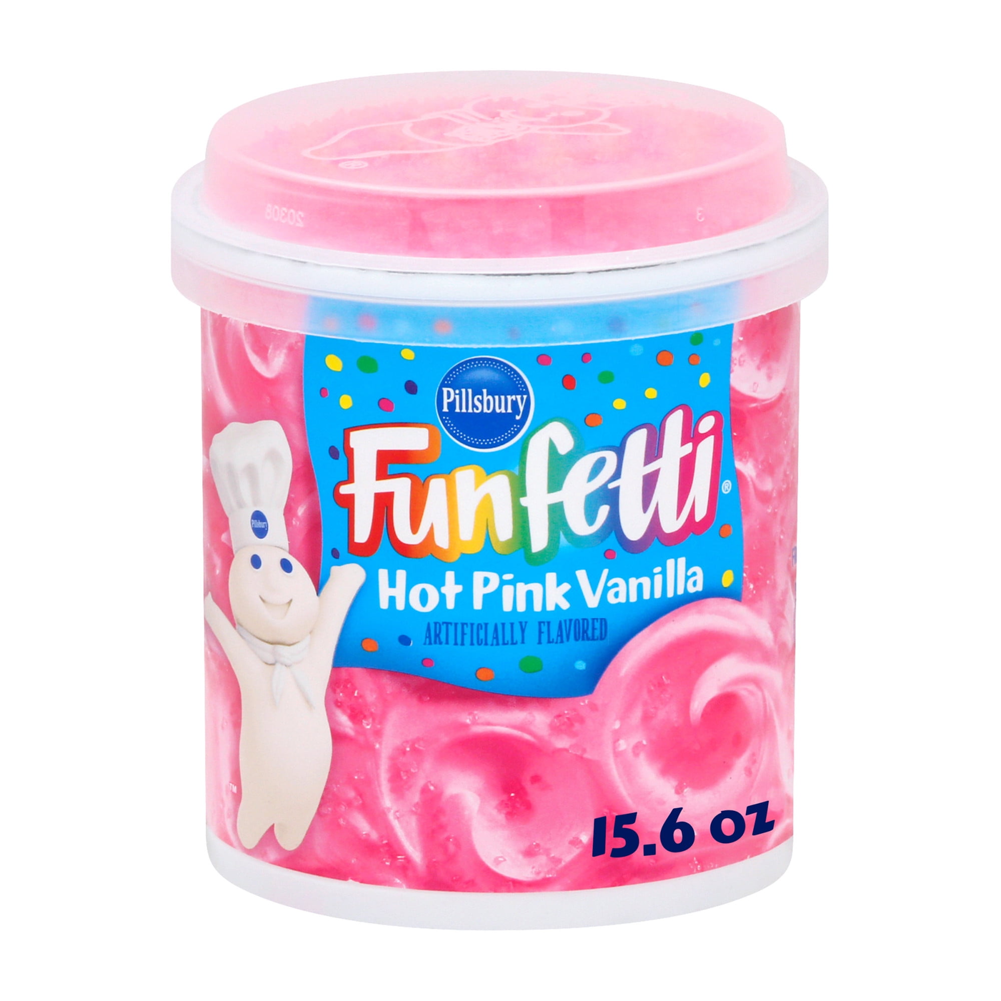 Pillsbury Funfetti Vanilla Frosting with Pink Sprinkles (Hot Pink, 15.6 oz) hynmd