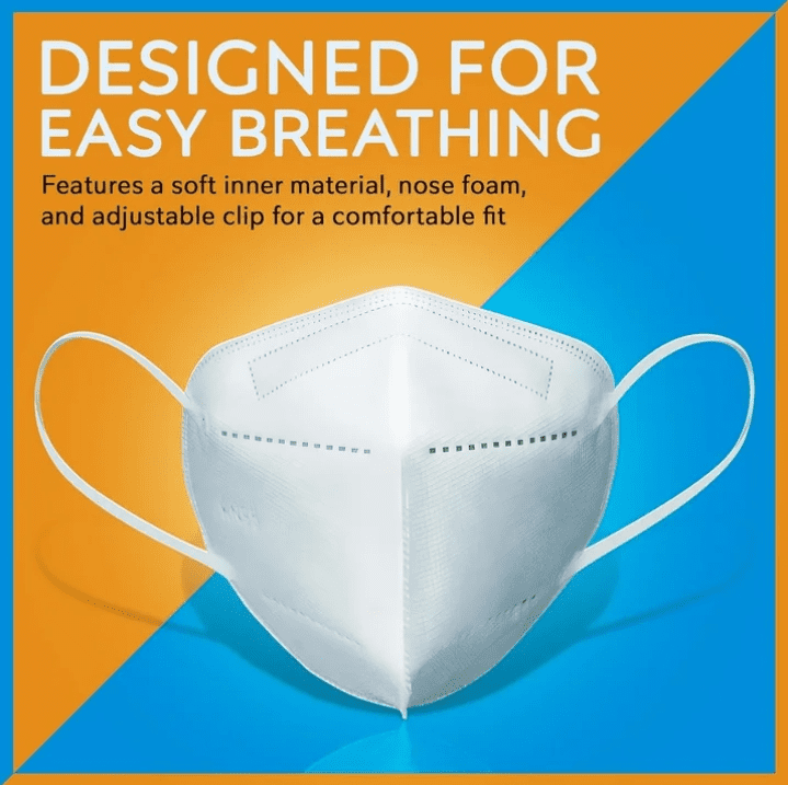 AdventureWrap KN95 Face Masks 5-Layer Protective Respirator (White, 50 Pack) udn0t