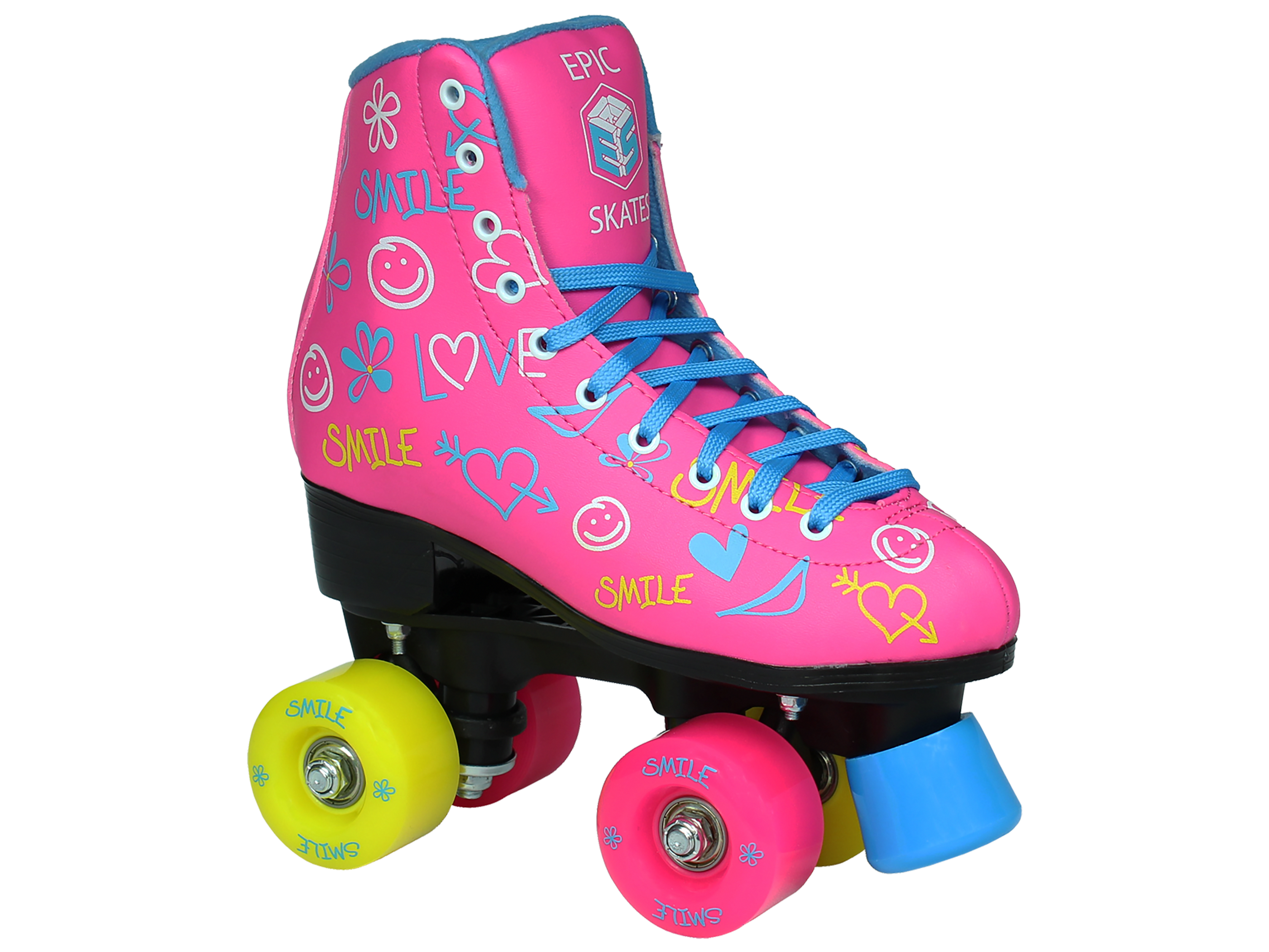 Epic Skates Blush Quad Roller Skates High-Top Indoor Outdoor Performance (Pink, Size 9) 6duj8