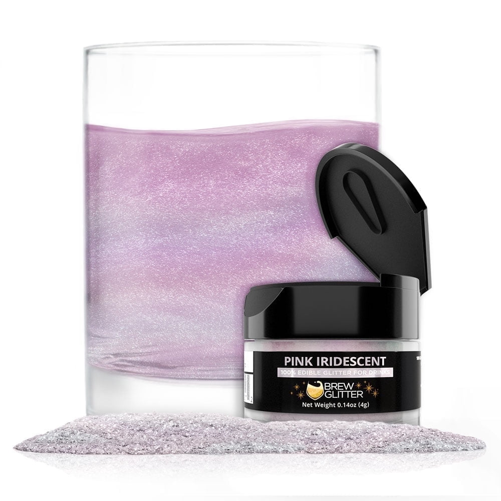 Brew Glitter Edible Drink Glitter for Cocktails and Beverages (Pink Iridescent, 0.14 oz) 70w27